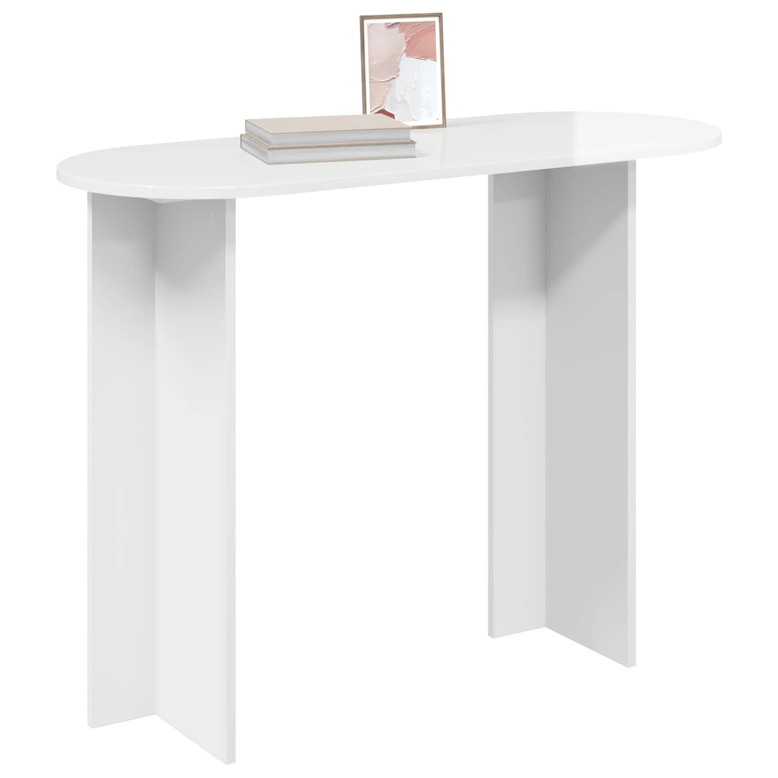 Table console avec stockage Blanc brillant 100 x 39,5 x 75 cm - XIOS