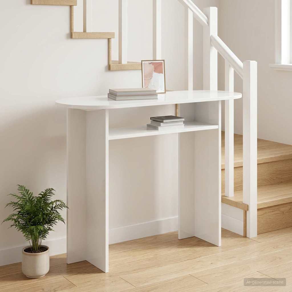 Table console Blanc 100 x 39,5 x 75 cm Bois d'ingénierie - XIOS