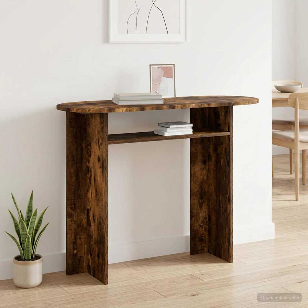 Table console Chêne fumé 100 x 39,5 x 75 cm Bois d'ingénierie - XIOS