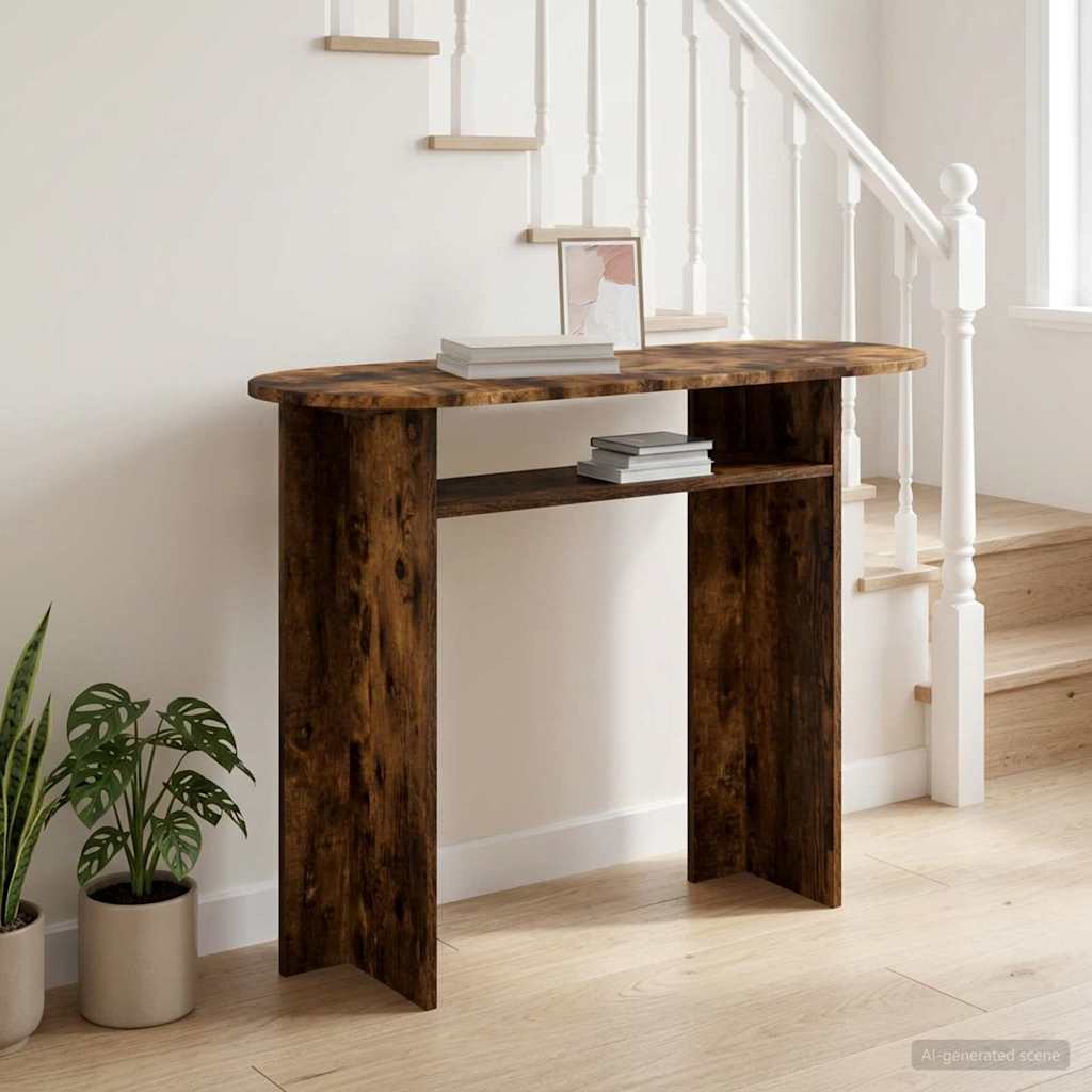 Table console Chêne fumé 100 x 39,5 x 75 cm Bois d'ingénierie - XIOS