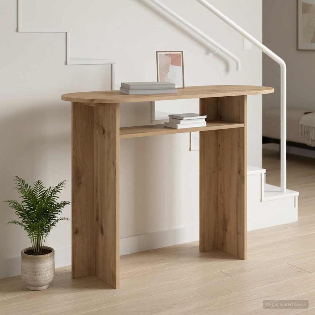 Table console Chêne artisanal 100 x 39,5 x 75 cm - XIOS