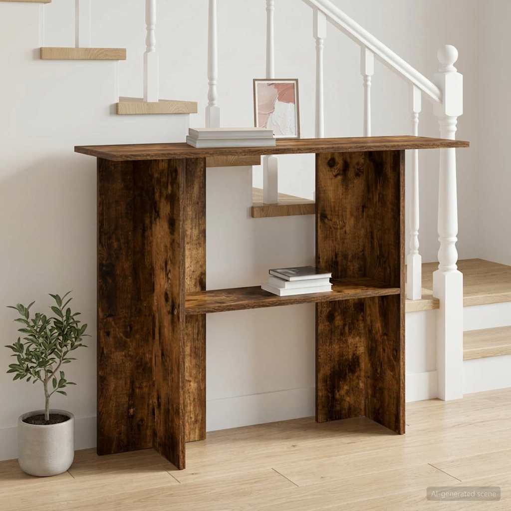 Table console Chêne fumé 100 x 30 x 75 cm Bois d'ingénierie - XIOS