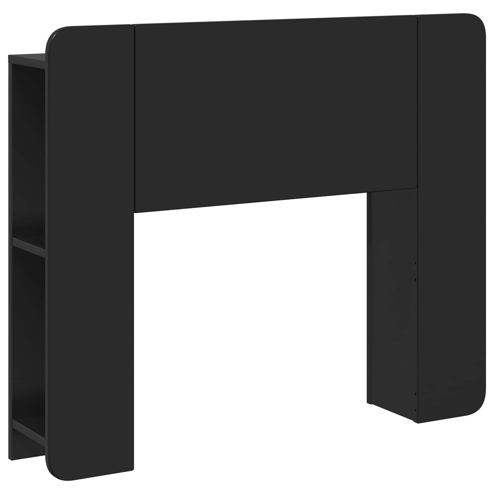Cabinet de Tête de Lit avec stockage Noir Bois d'ingénierie - XIOS