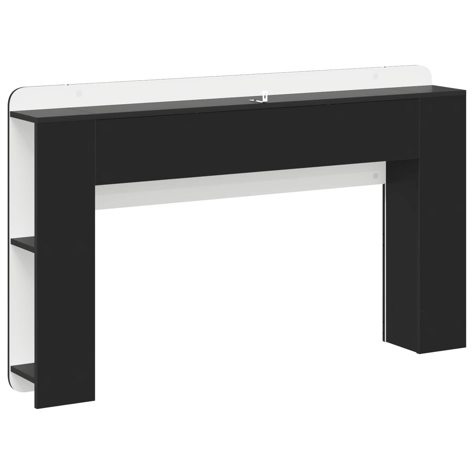 Cabinet de Tête de Lit avec stockage Noir 135 x 18,5 x 80 cm - XIOS
