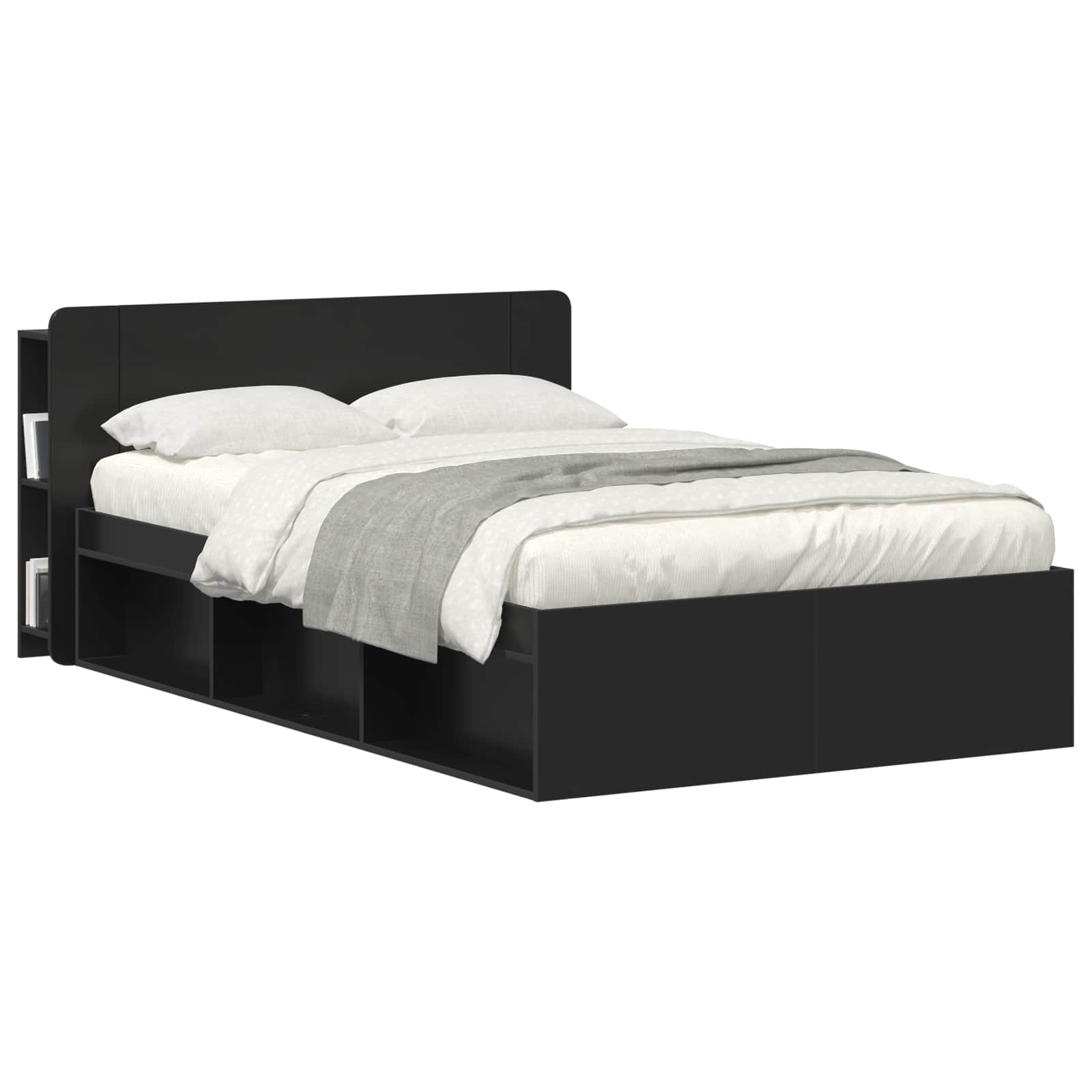 Cabinet de Tête de Lit avec stockage Noir 135 x 18,5 x 80 cm - XIOS