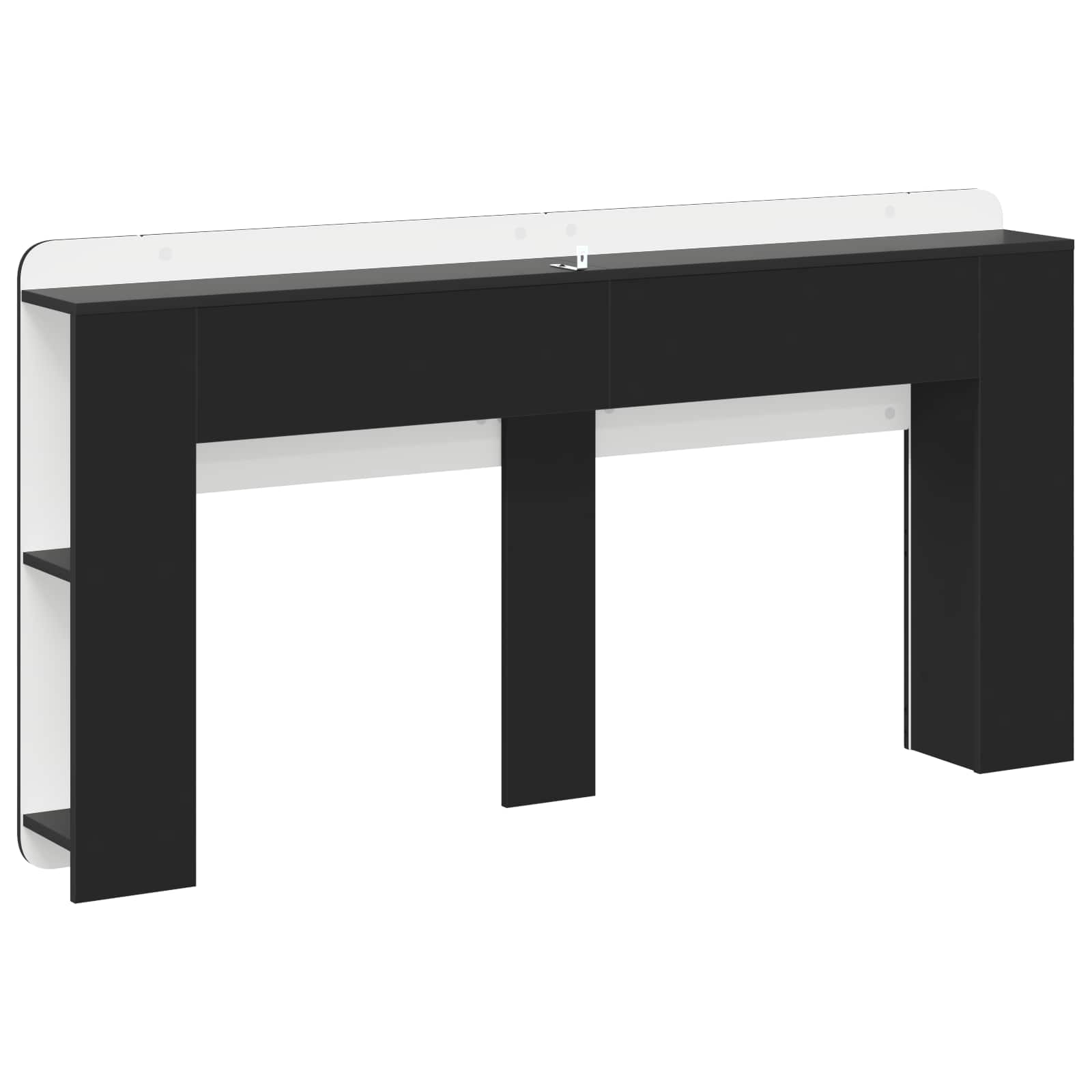 Cabinet de Tête de Lit avec stockage Noir Bois d'ingénierie - XIOS