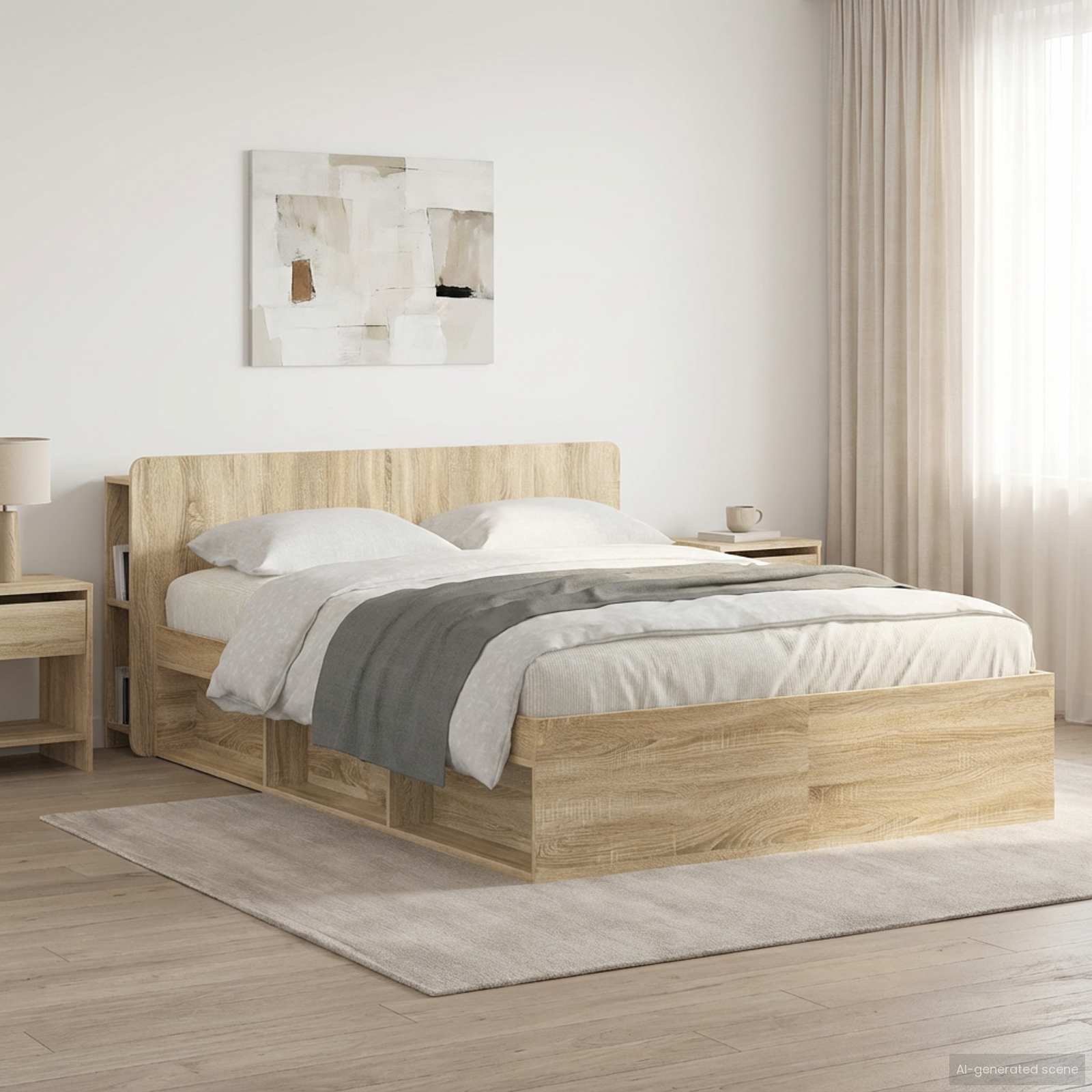 Cabinet de Tête de Lit Chêne Sonoma Bois d'ingénierie - XIOS