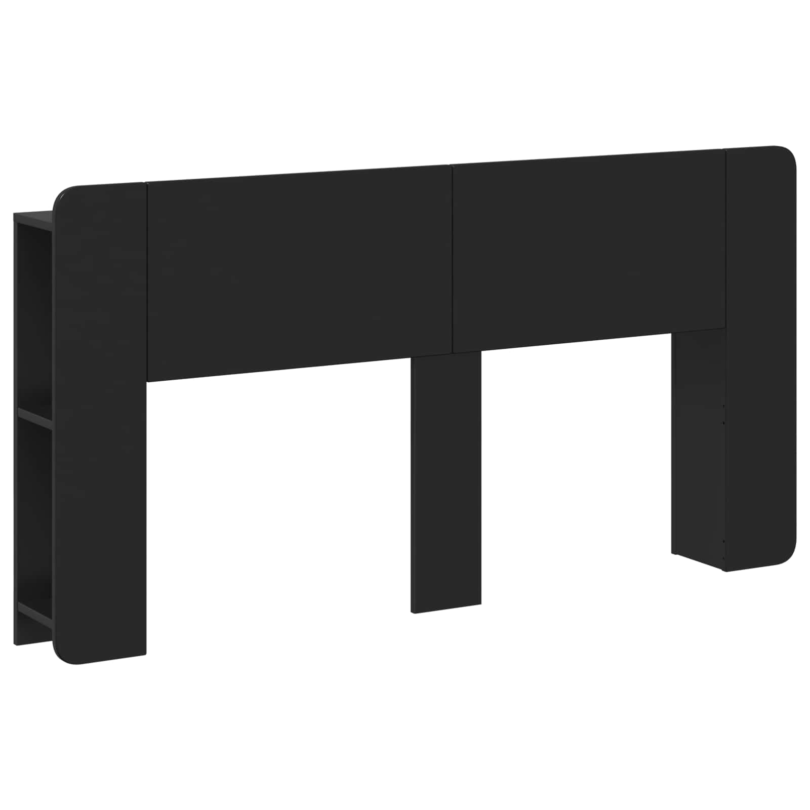 Cabinet de Tête de Lit avec stockage Noir Bois d'ingénierie - XIOS