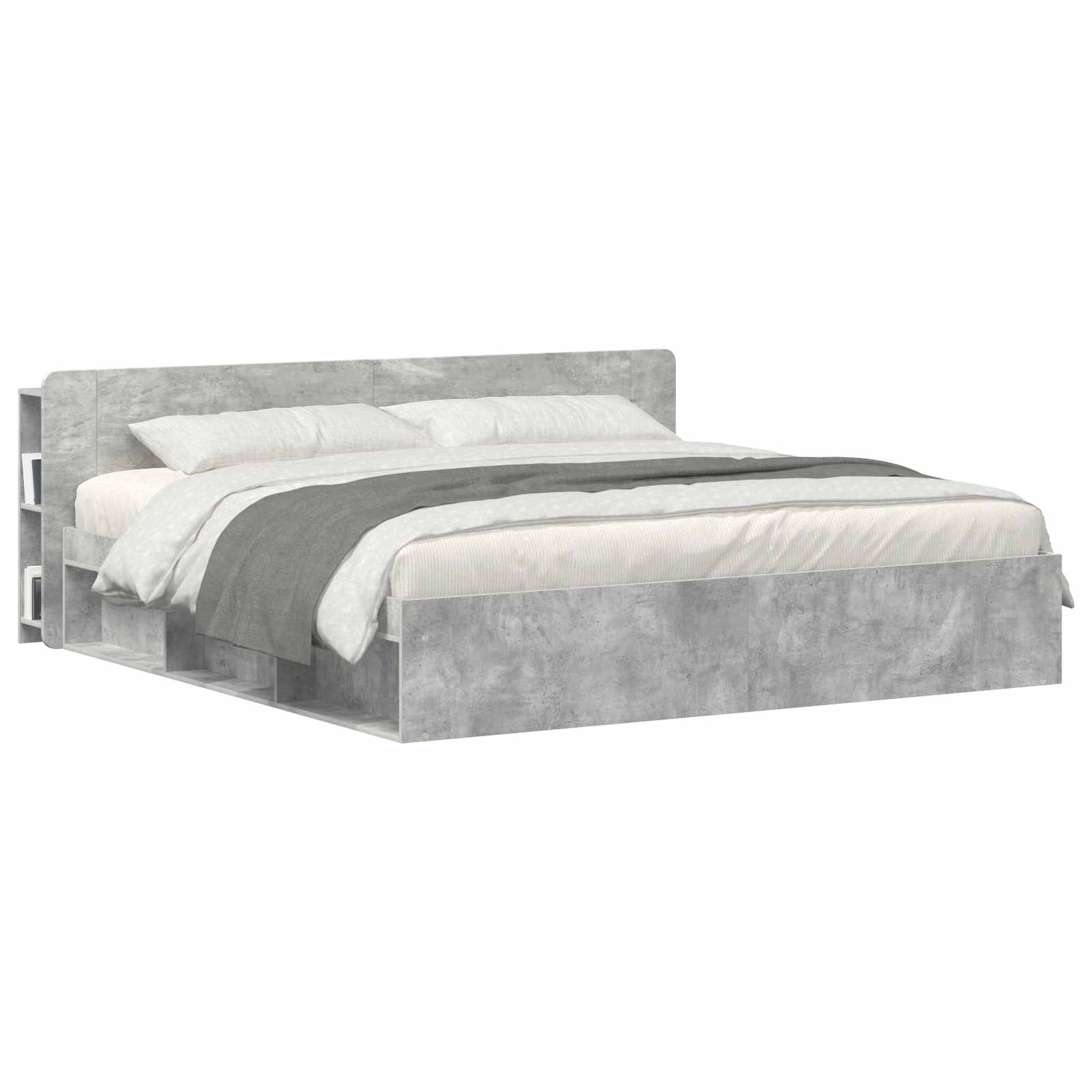 Cabinet de Tête de Lit Gris béton Bois d'ingénierie - XIOS