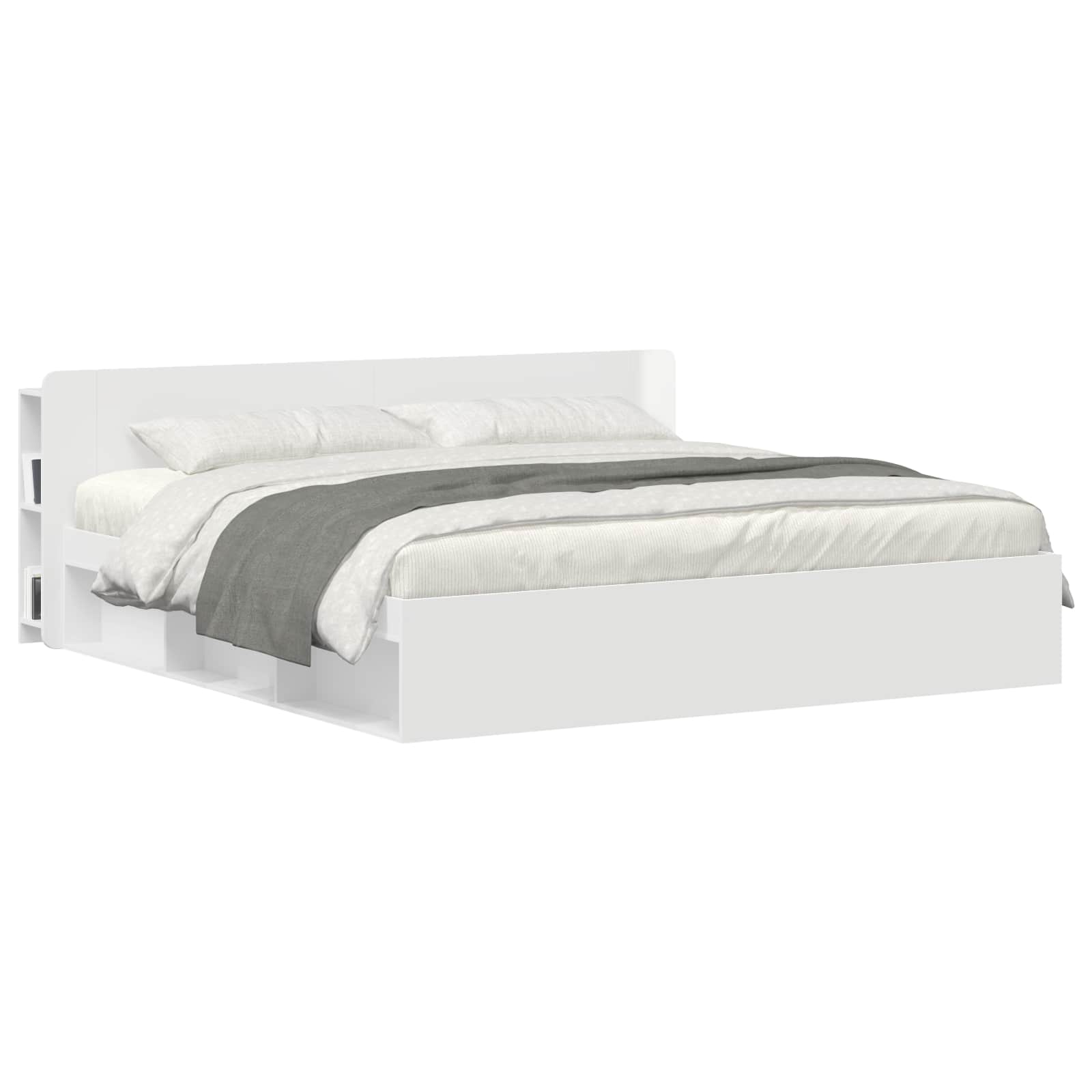 Cabinet de Tête de Lit Blanc brillant Bois d'ingénierie - XIOS