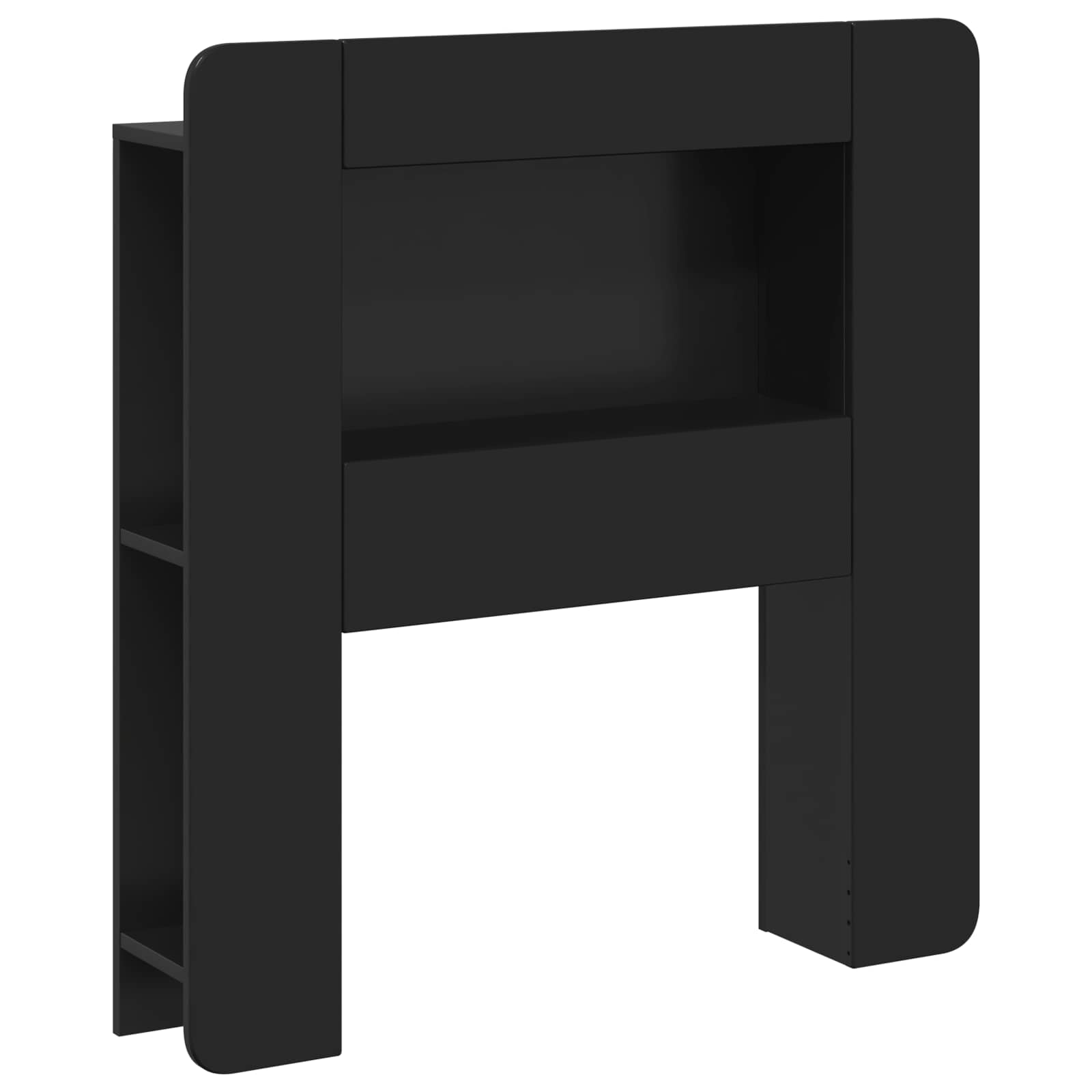 Cabinet de Tête de Lit avec stockage Noir Bois d’ingénierie - XIOS