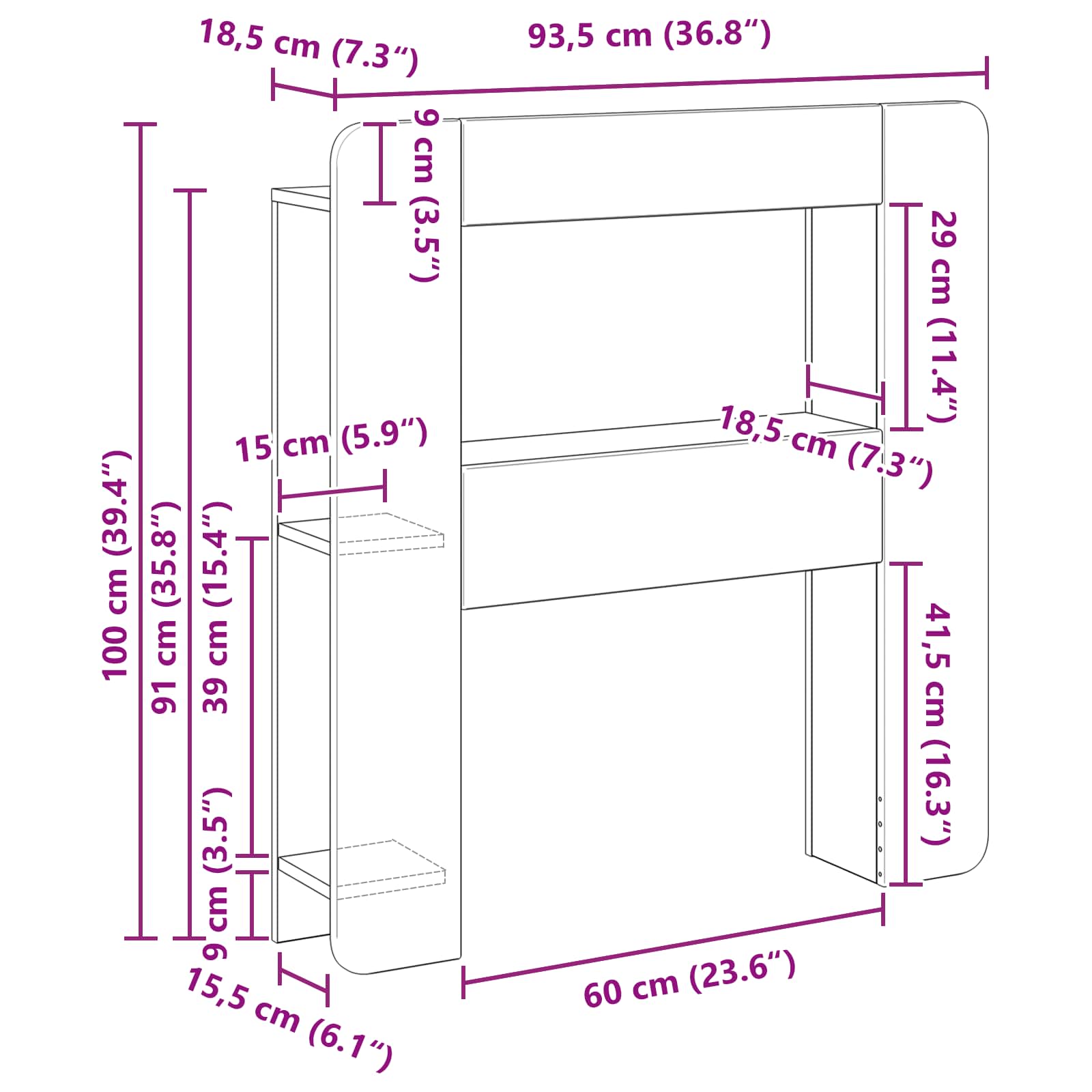 Cabinet de Tête de Lit Blanc brillant Bois d’ingénierie - XIOS