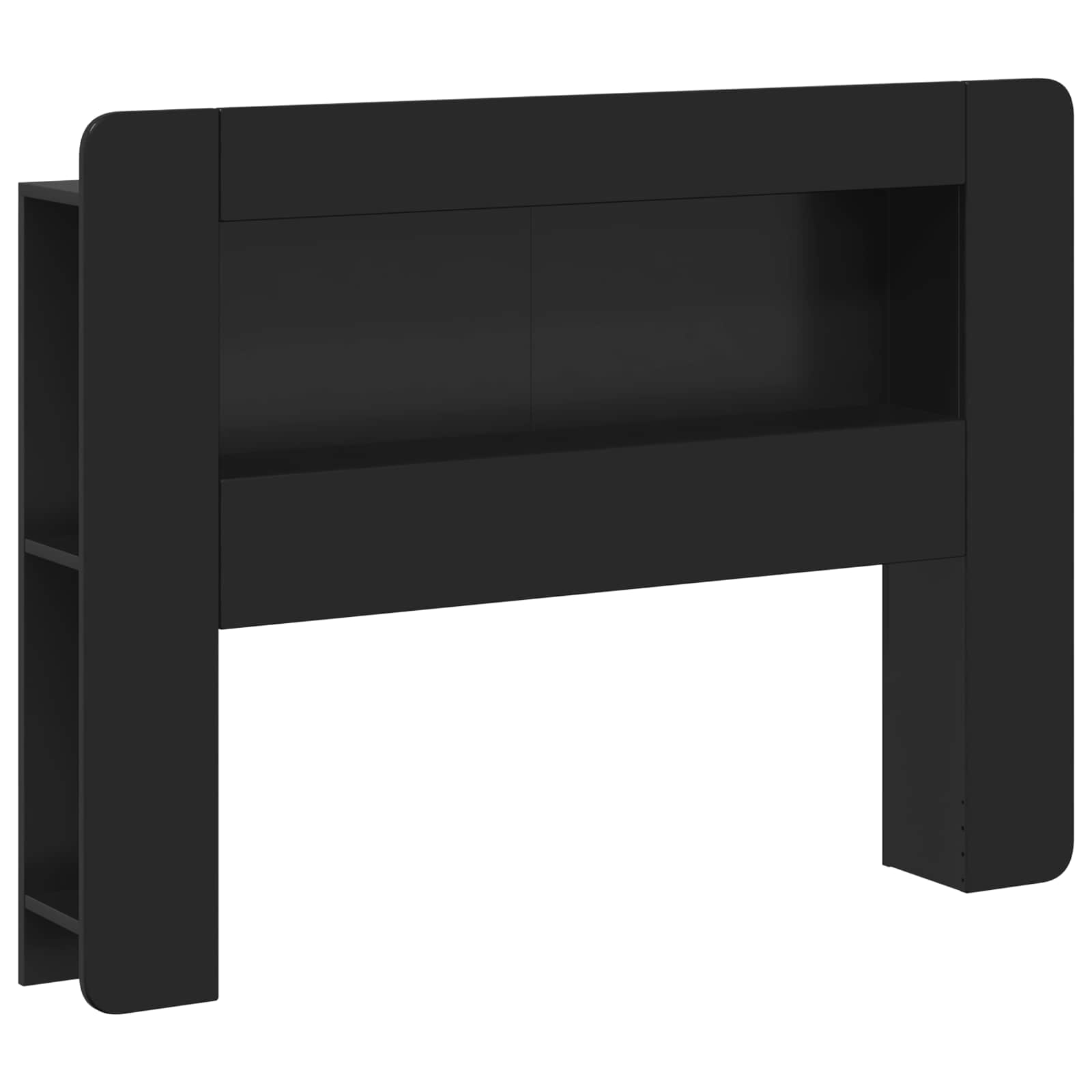 Cabinet de Tête de Lit avec stockage Noir Bois d’ingénierie - XIOS