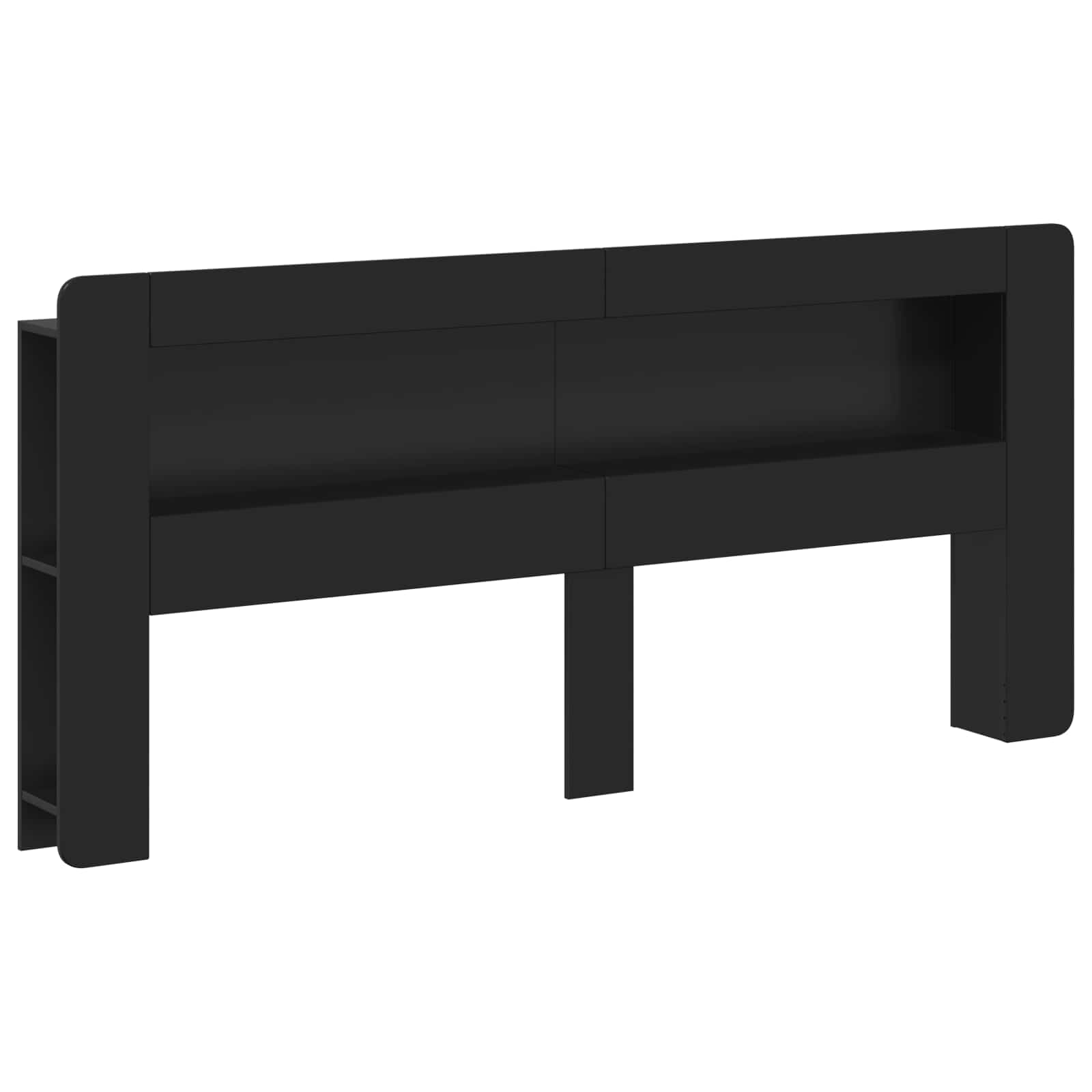 Cabinet de Tête de Lit avec stockage Noir Bois d’ingénierie - XIOS