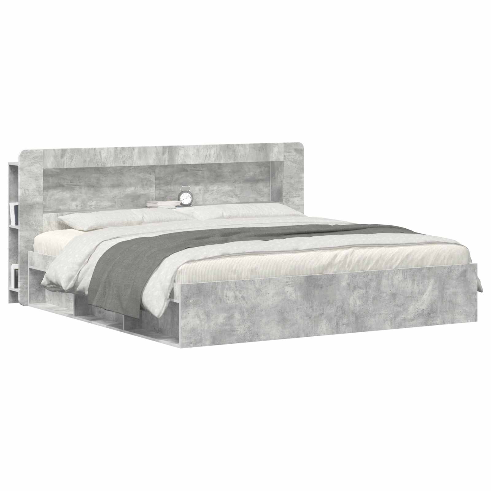Cabinet de Tête de Lit Gris béton Bois d’ingénierie - XIOS