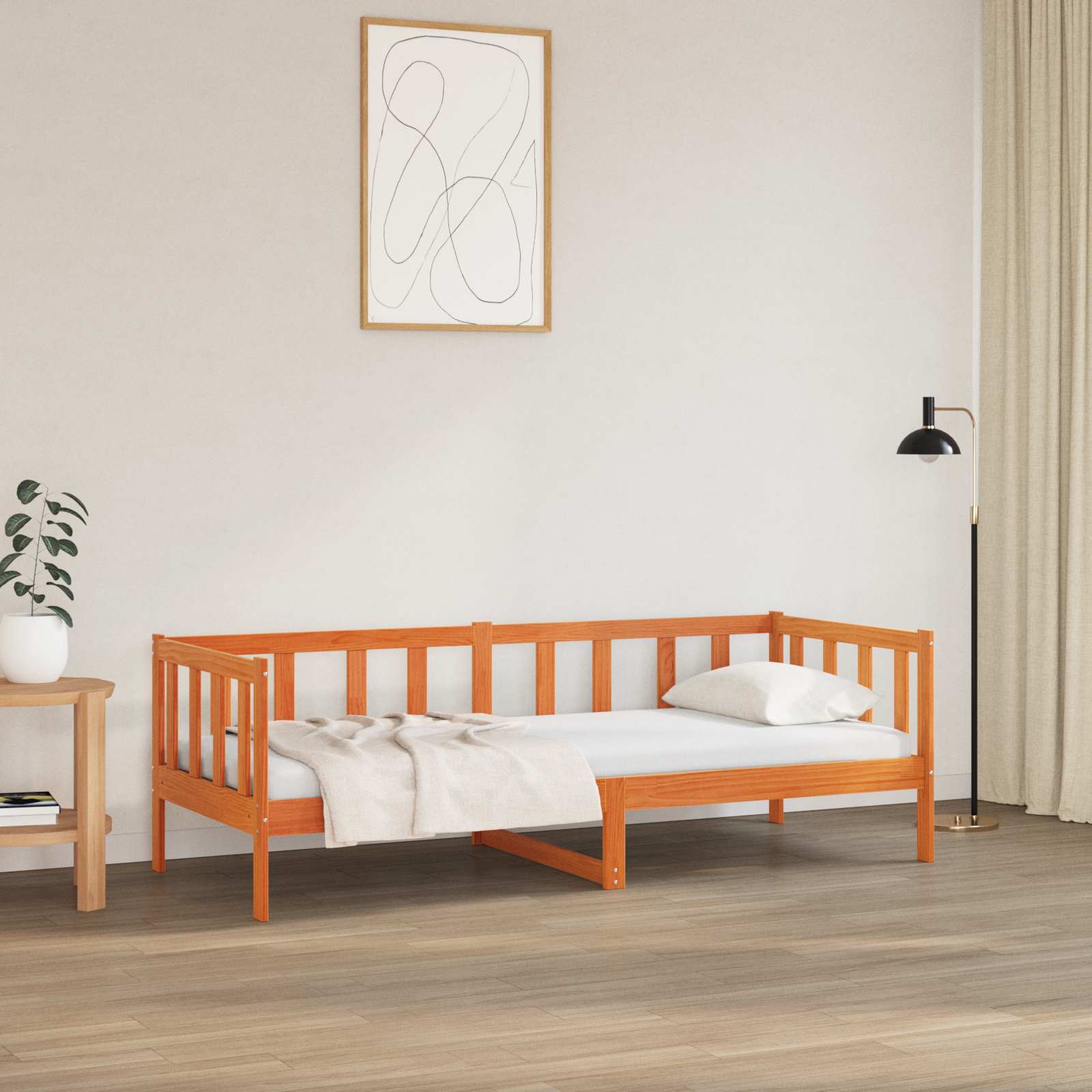 Cadre de lit Cire marron 90 x 190 cm Bois de pin massif - XIOS