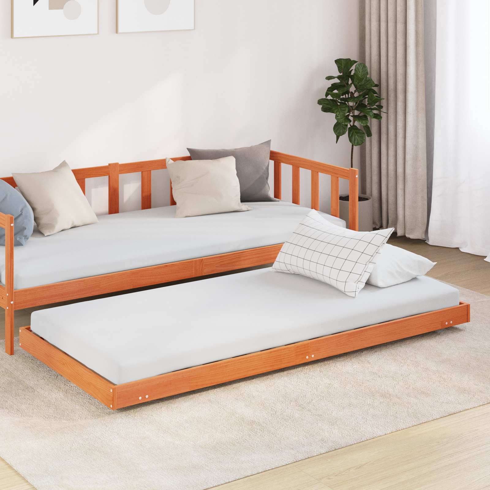 Cadre de lit Cire marron 90 x 200 cm Bois de pin massif - XIOS