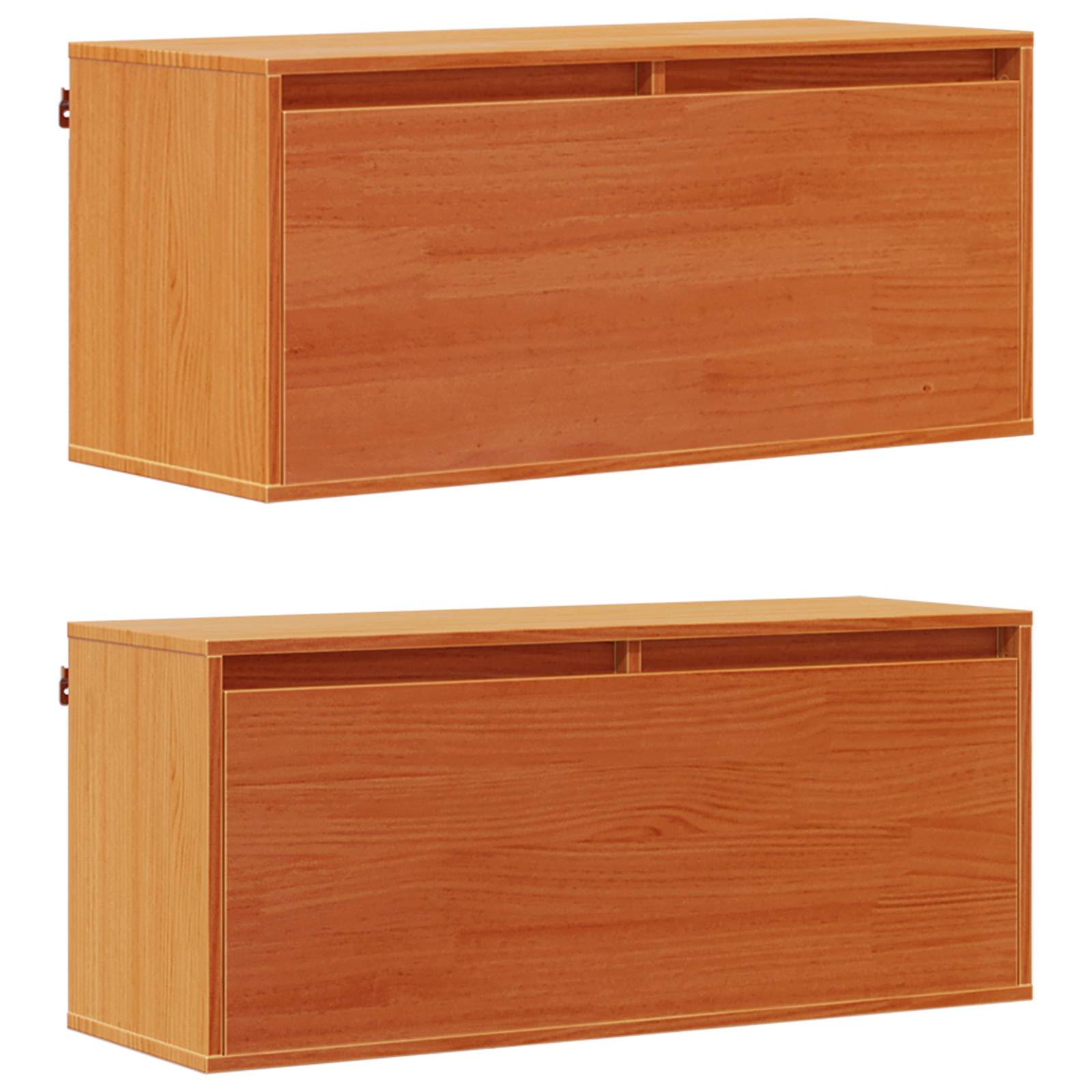 Meuble mural avec étagère 2 pcs Cire marron 80 x 30 x 35 cm - XIOS