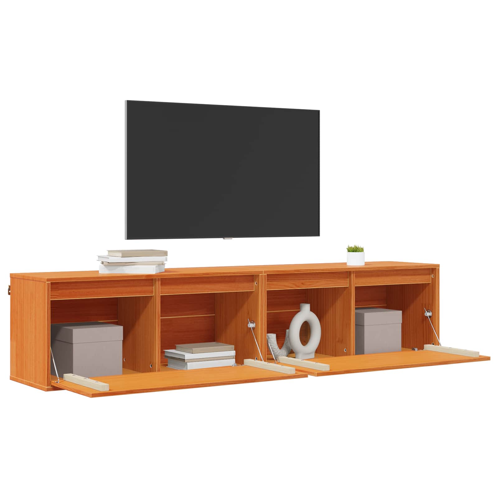 Meuble mural avec étagère 2 pcs Cire marron 80 x 30 x 35 cm - XIOS