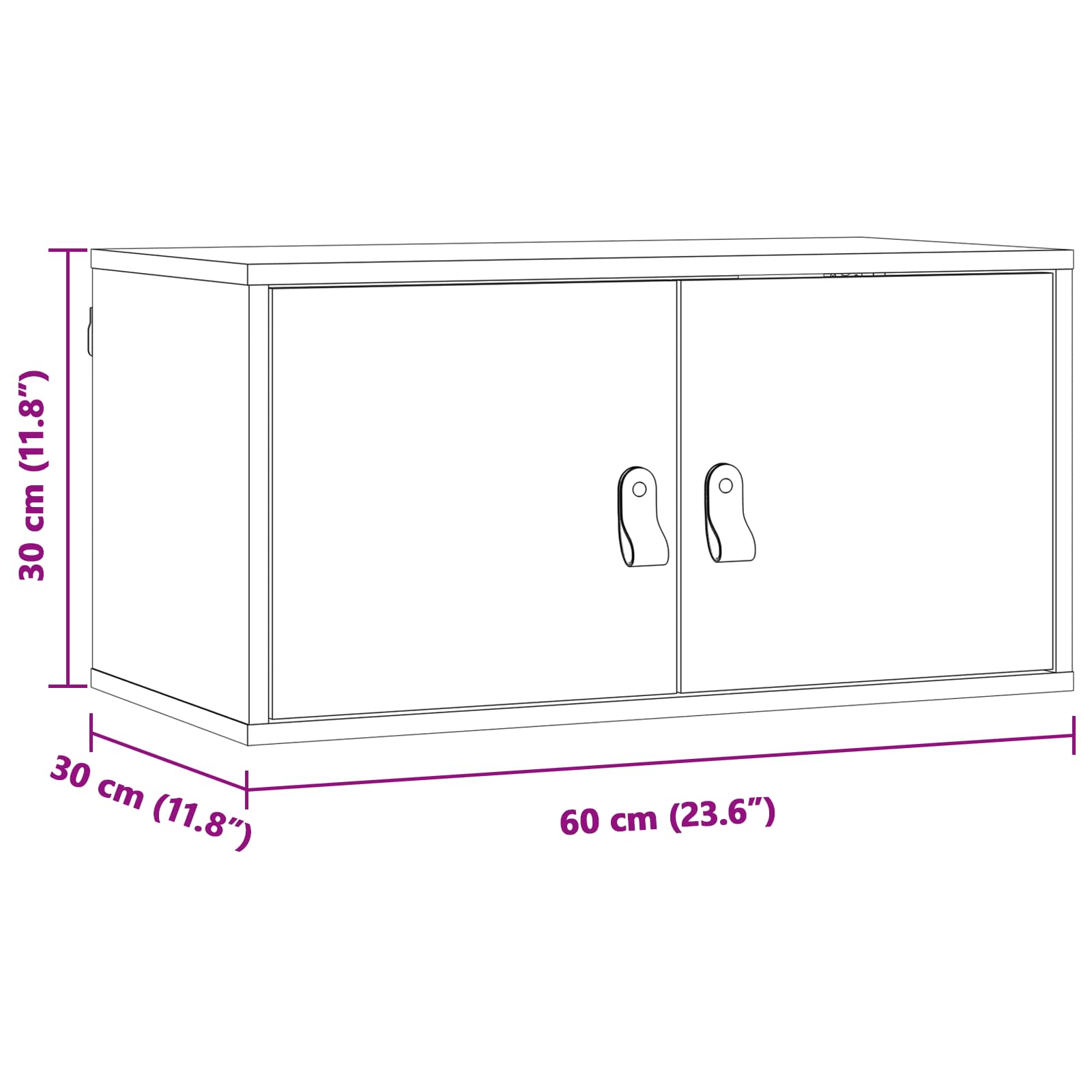 Meuble mural Cire marron 60 x 30 x 30 cm Bois de pin massif - XIOS