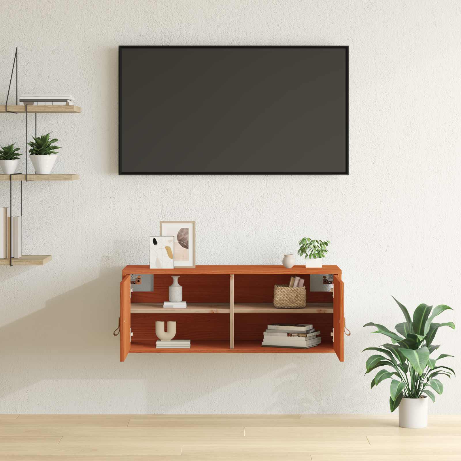 Meuble mural Cire marron 80 x 30 x 30 cm Bois de pin massif - XIOS