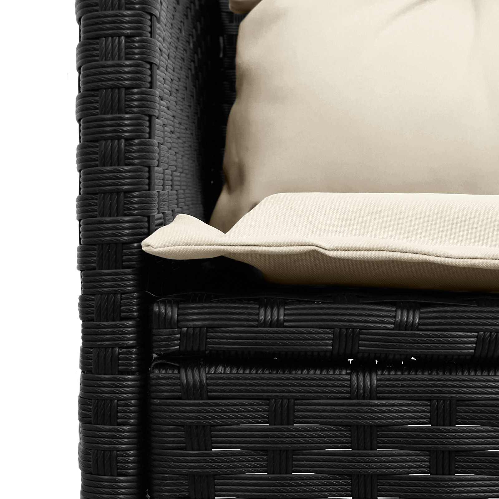 Ensemble de canapé de jardin 2 pcs Noir et Crème polyrotin - XIOS