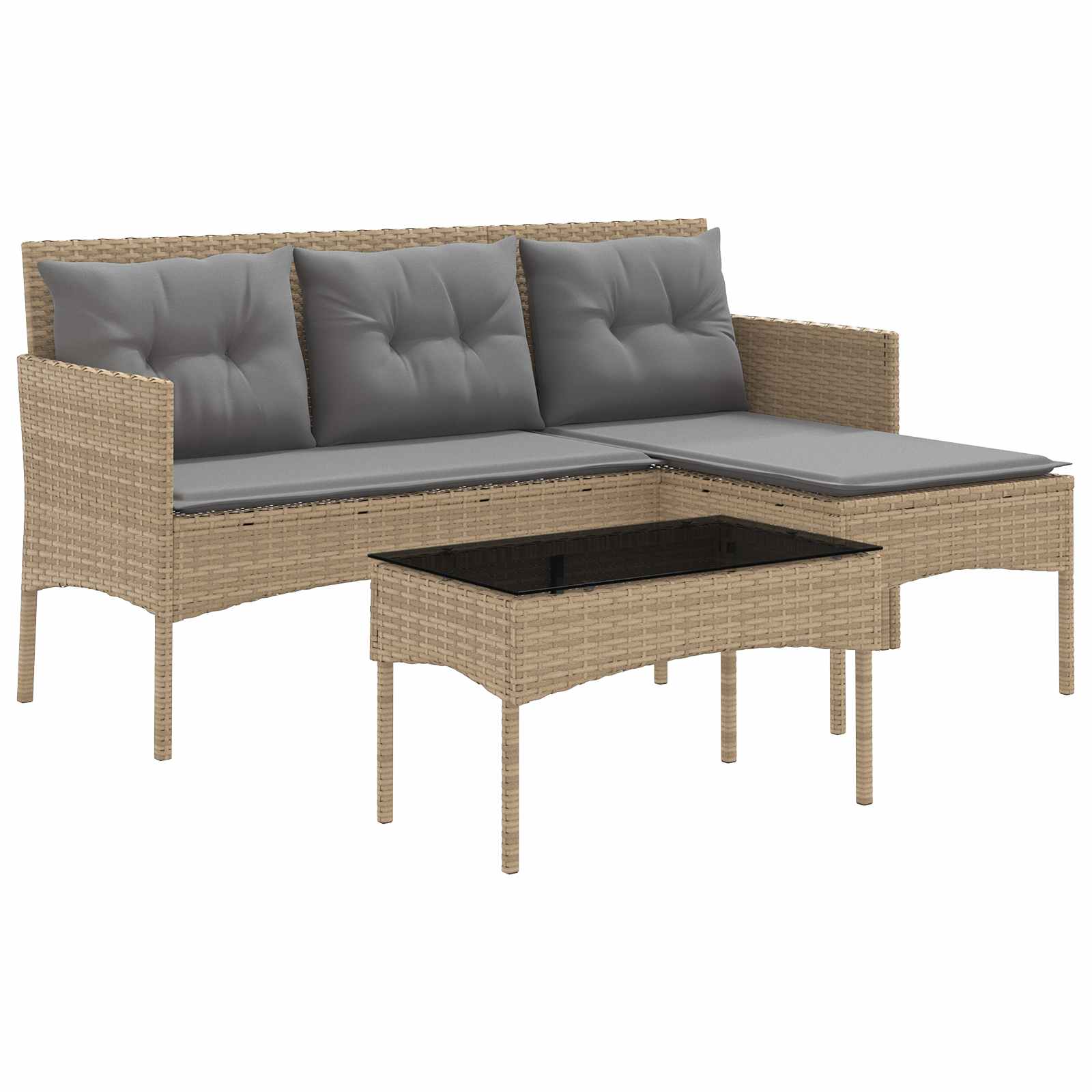 Ensemble de canapé de jardin avec coussin 2 pcs polyrotin - XIOS