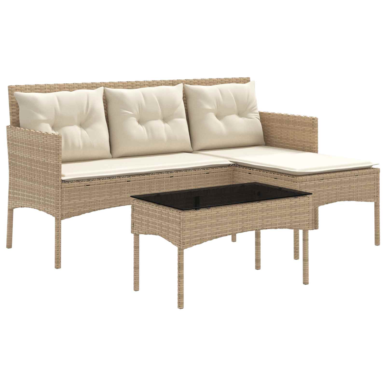 Ensemble de canapé de jardin avec coussin 2 pcs polyrotin - XIOS