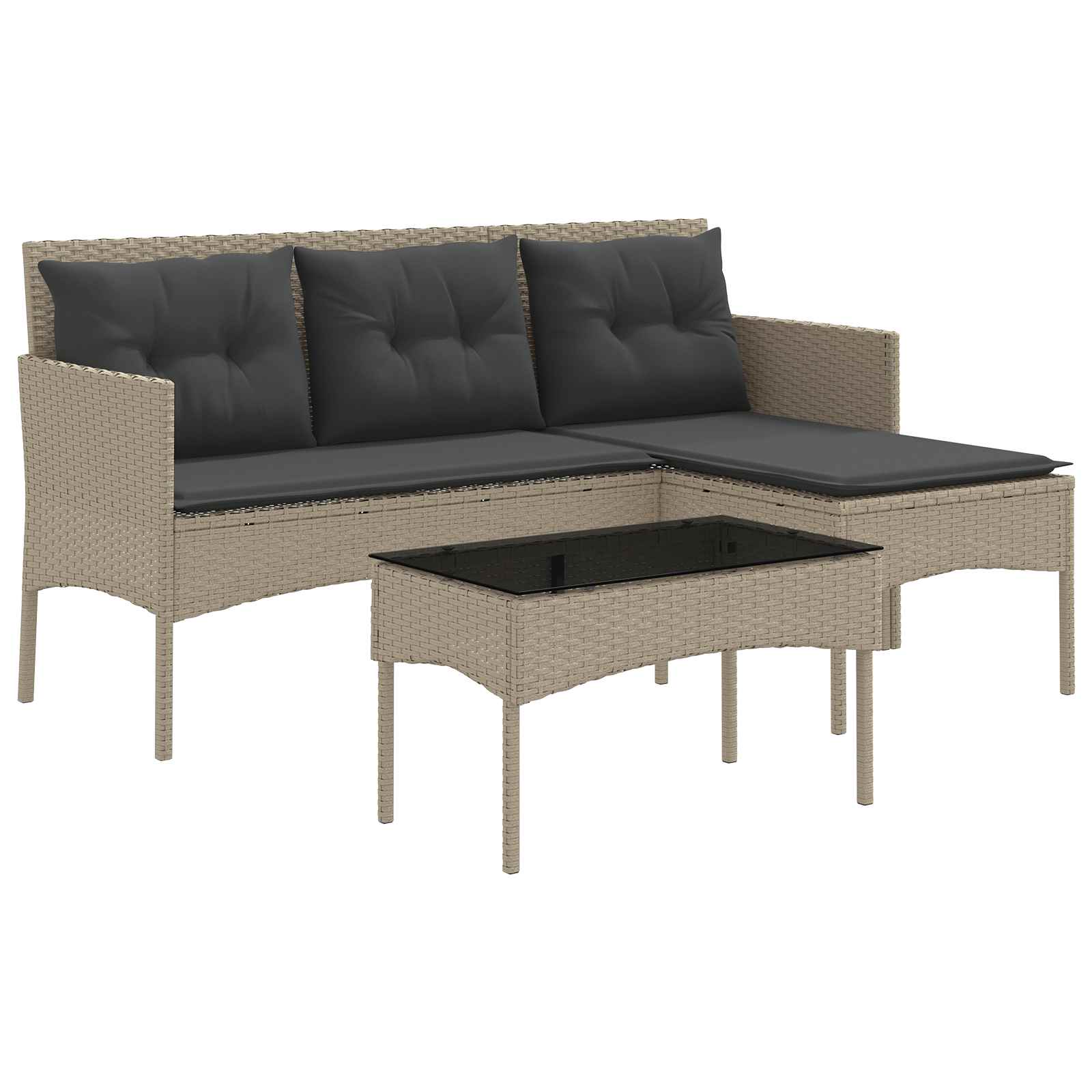 Ensemble de canapé de jardin avec coussin 2 pcs polyrotin - XIOS