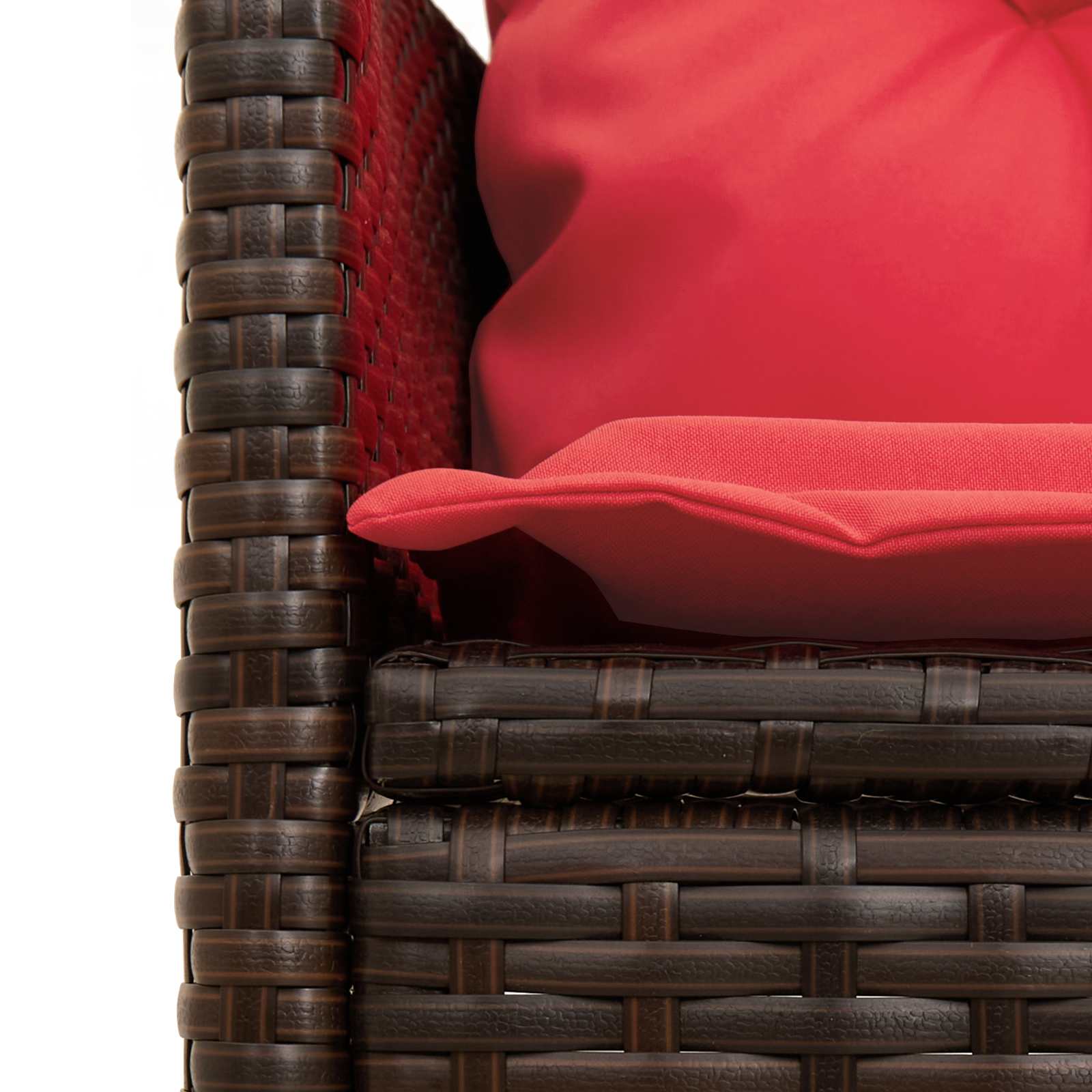 Ensemble de canapé de jardin 2 pcs Marron et rouge polyrotin - XIOS