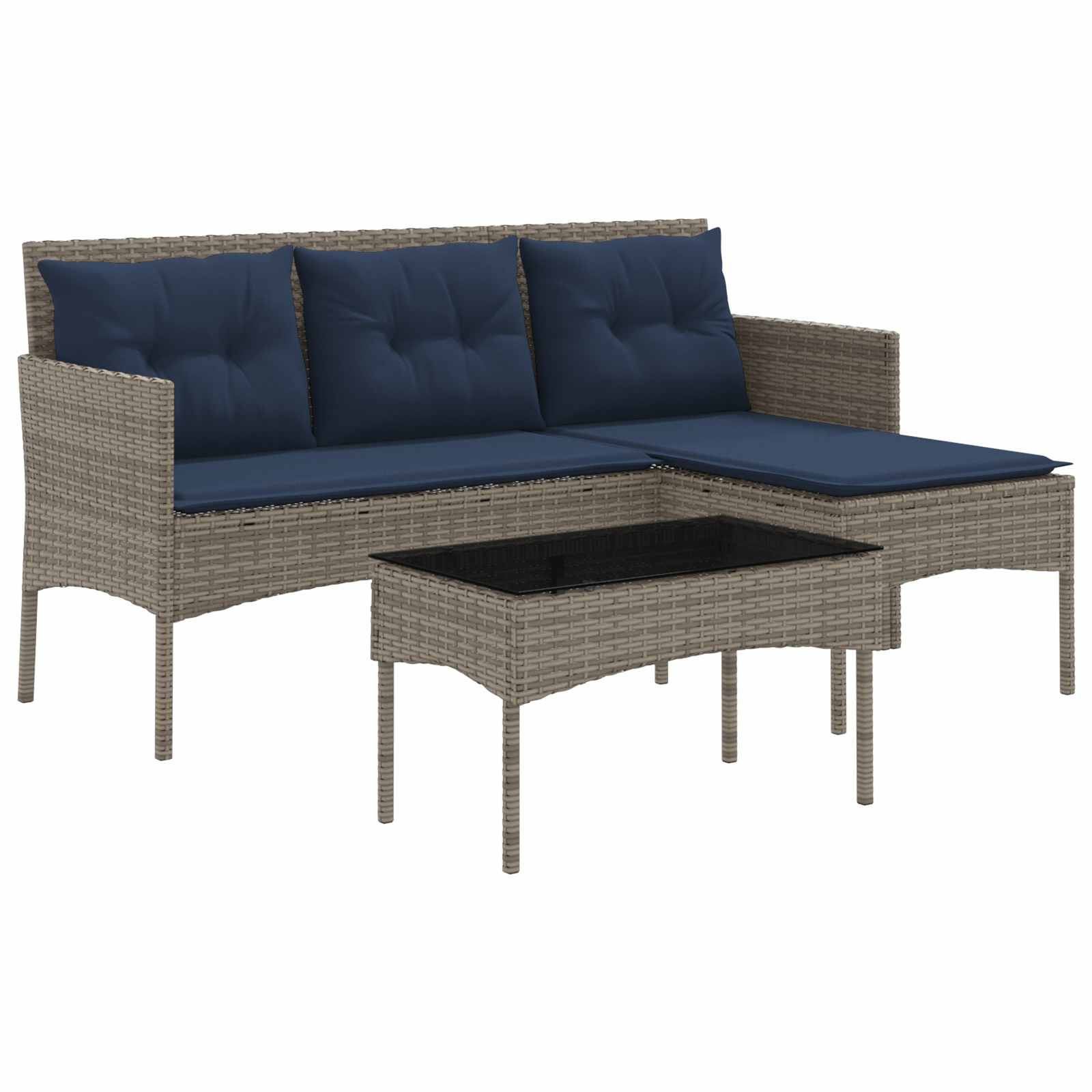 Ensemble de canapé de jardin 2 pcs Gris et bleu marine - XIOS