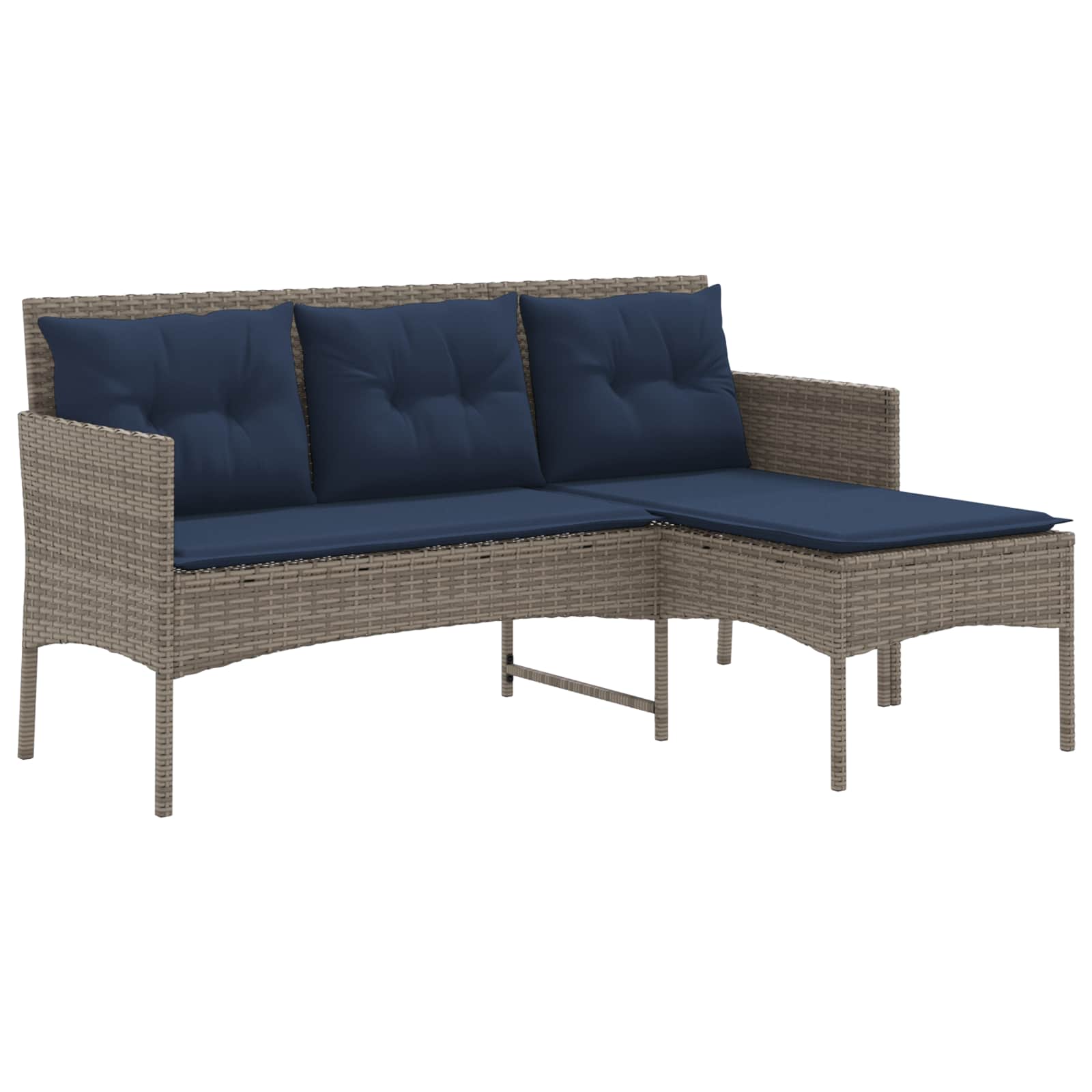Ensemble de canapé de jardin 2 pcs Gris et bleu marine - XIOS