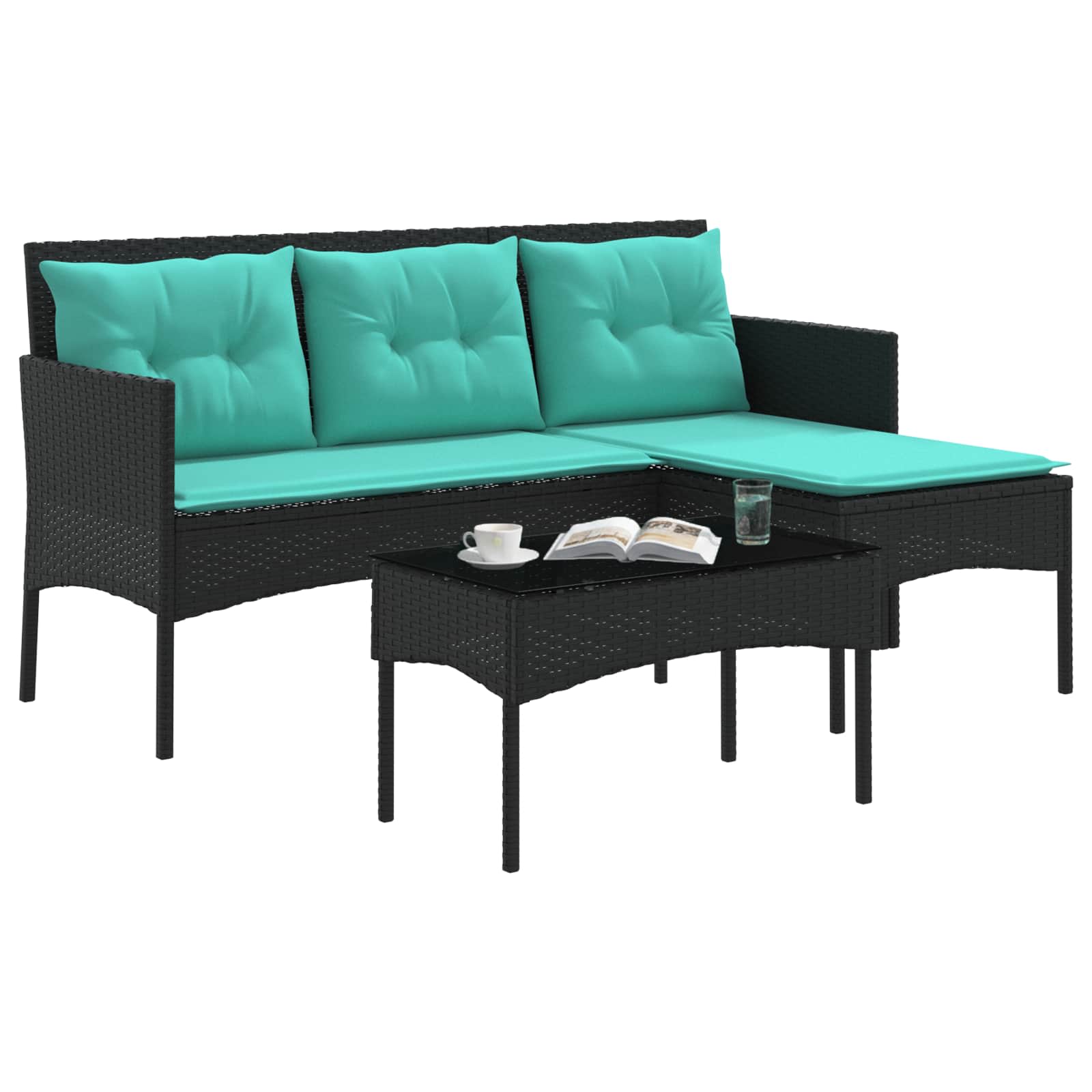 Ensemble de canapé de jardin avec coussin 2 pcs polyrotin - XIOS
