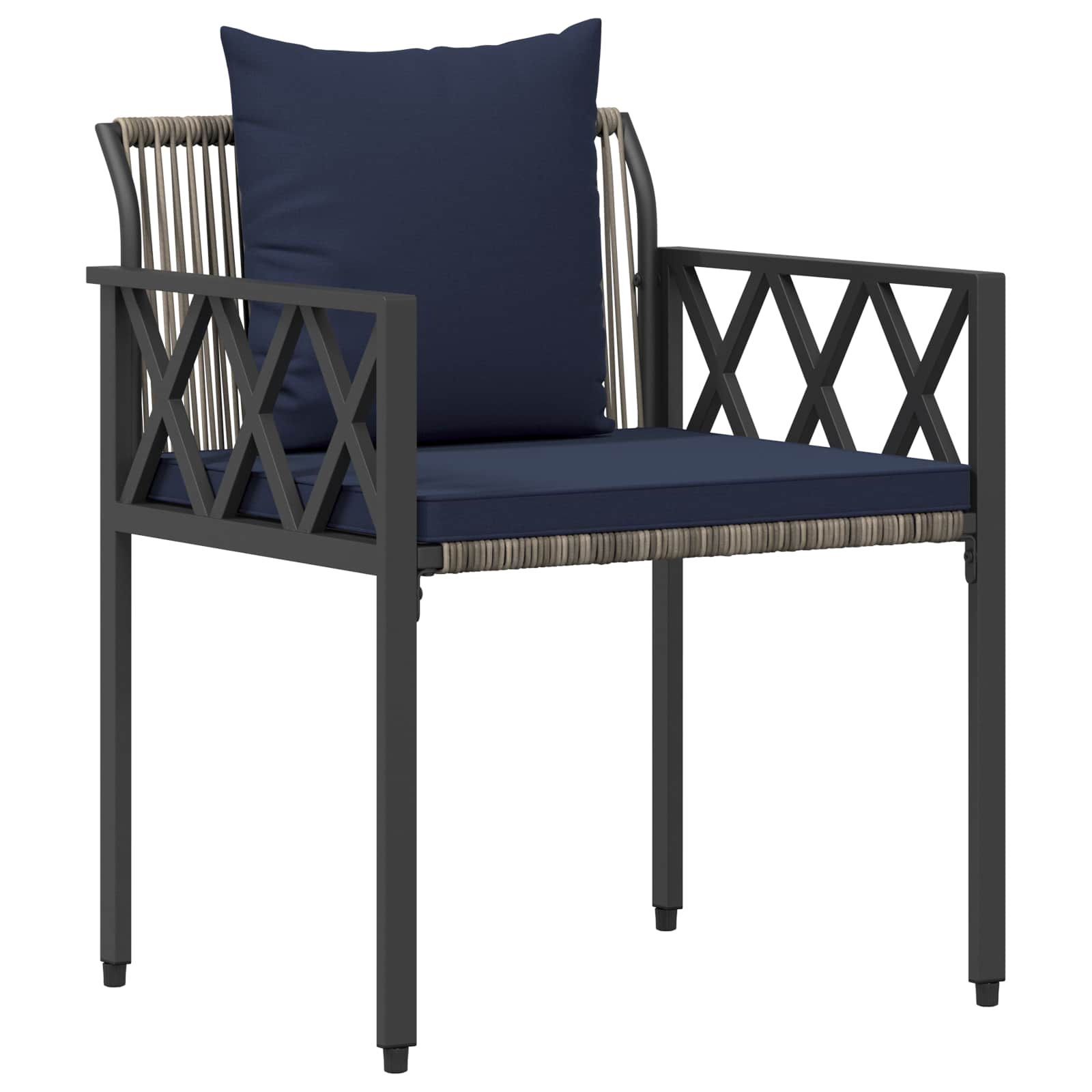 Ensemble de meubles d'extérieur 4 pcs Gris et bleu marine - XIOS