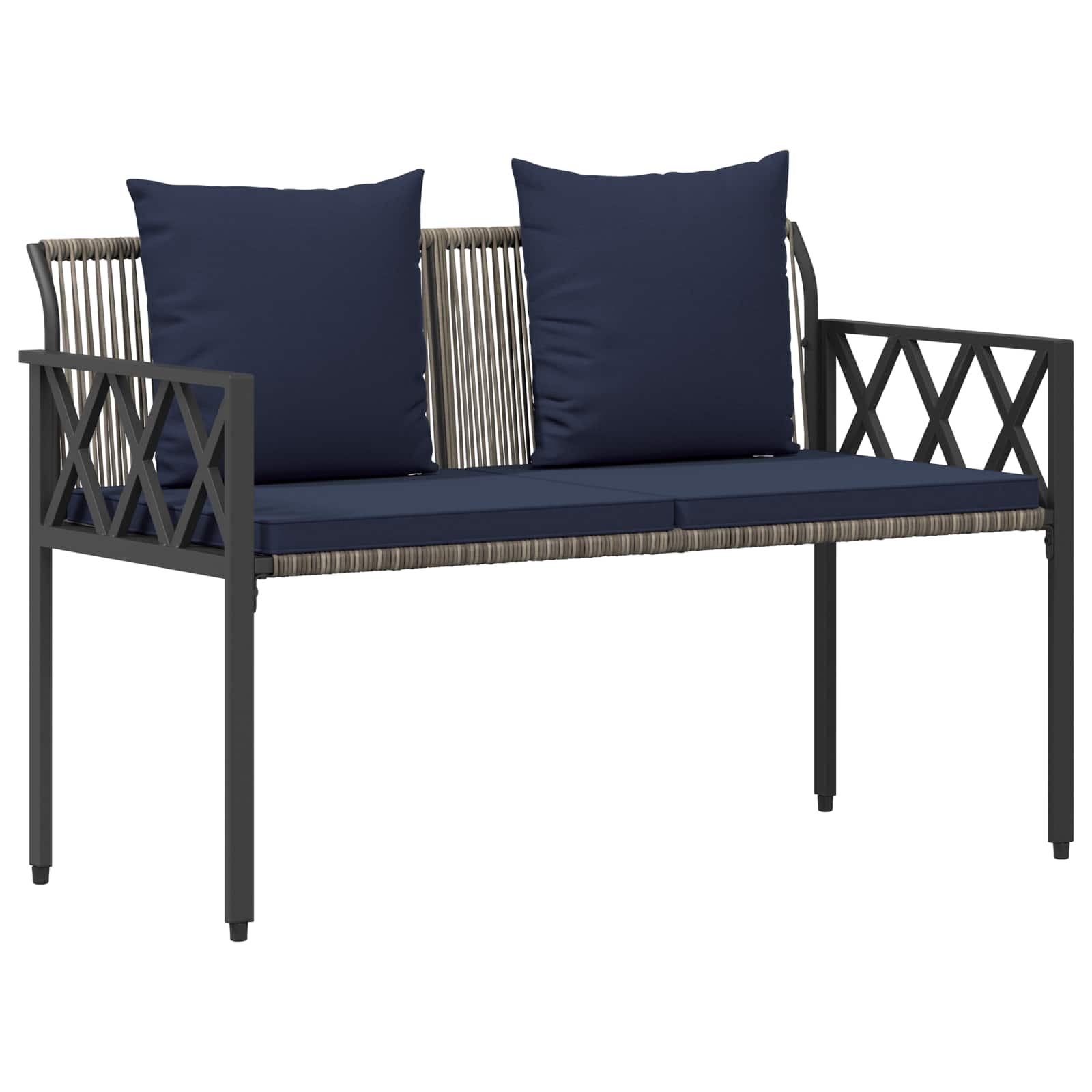 Ensemble de meubles d'extérieur 4 pcs Gris et bleu marine - XIOS