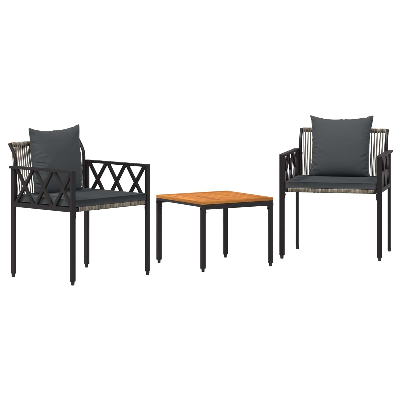 Ensemble de meubles d'extérieur 3 pcs Gris et Gris foncé - XIOS