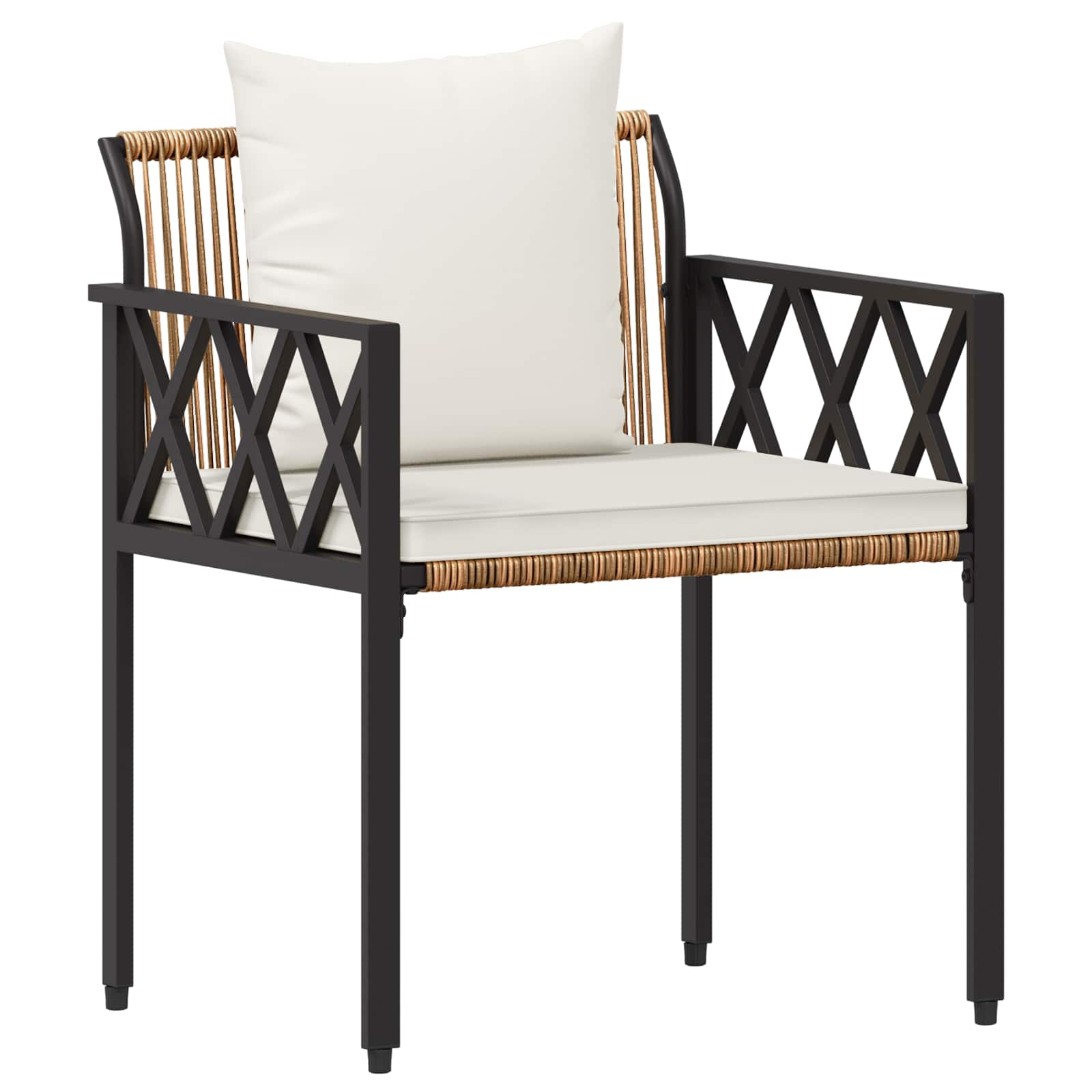 Ensemble de meubles d'extérieur 3 pcs Marron et crème blanche - XIOS