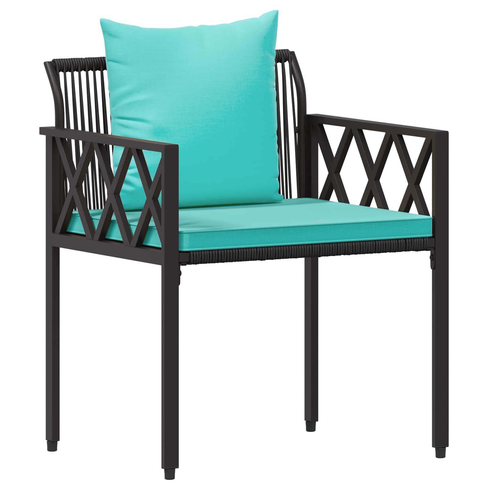 Ensemble de meubles d'extérieur 3 pcs Noir et turquoise - XIOS