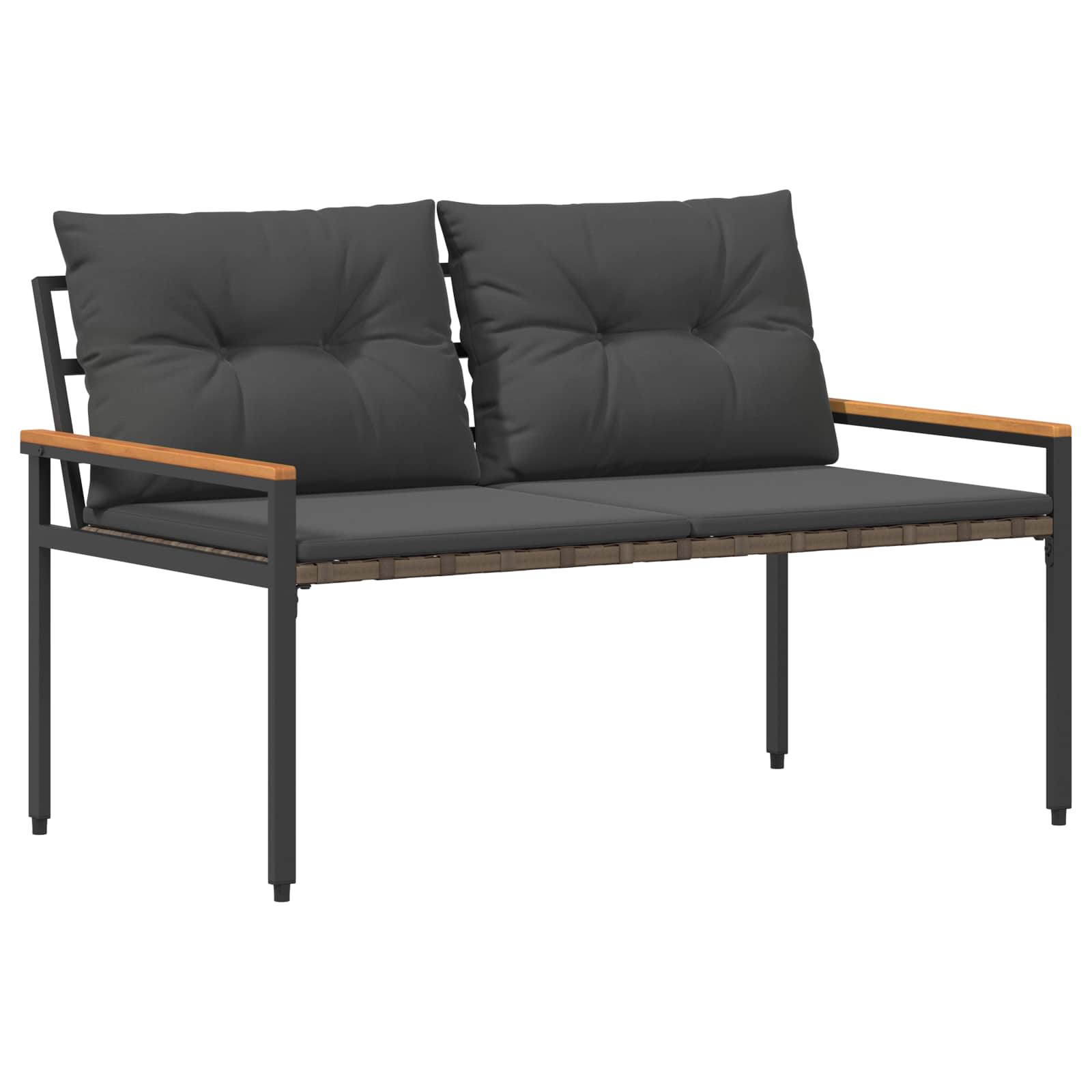 Ensemble de meubles d'extérieur 4 pcs Gris foncé polyrotin