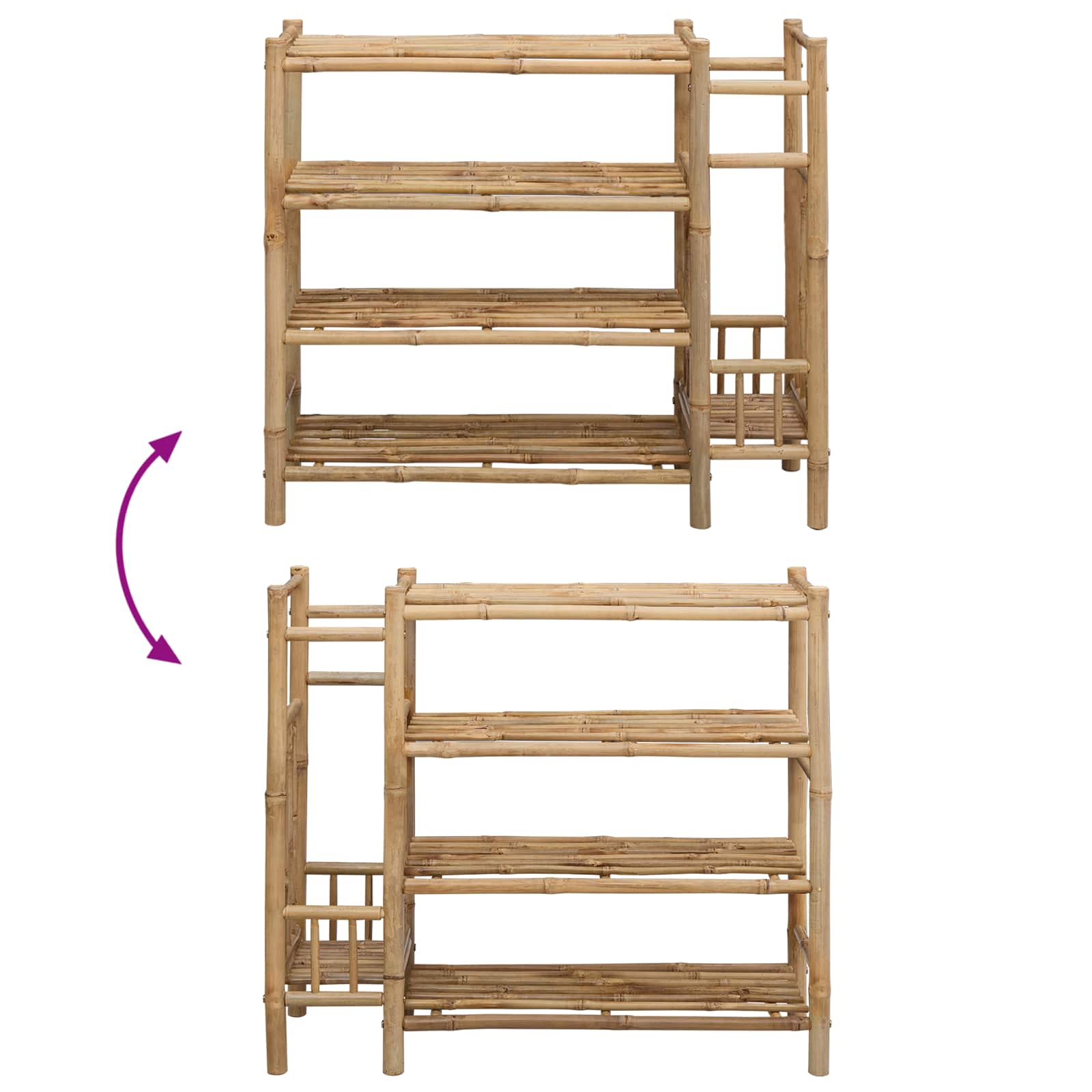 Rack à chaussures avec étagère Naturel 88 x 27 x 80 cm Bambou - XIOS