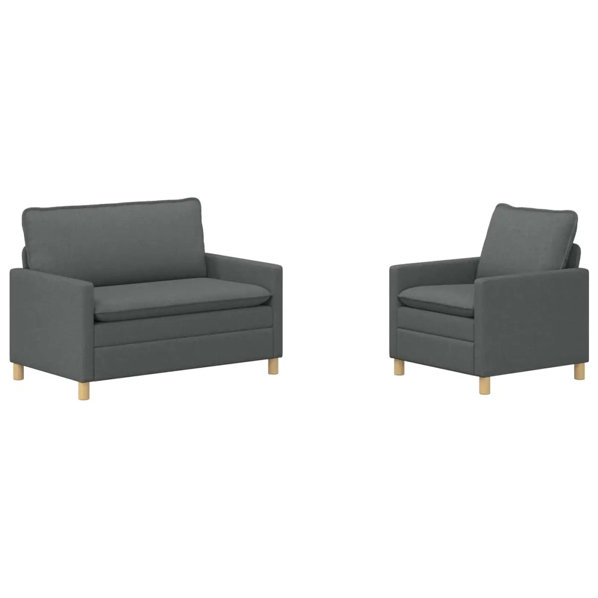 Ensemble de Canapés 2 pc 3 place Gris foncé Tissu - XIOS