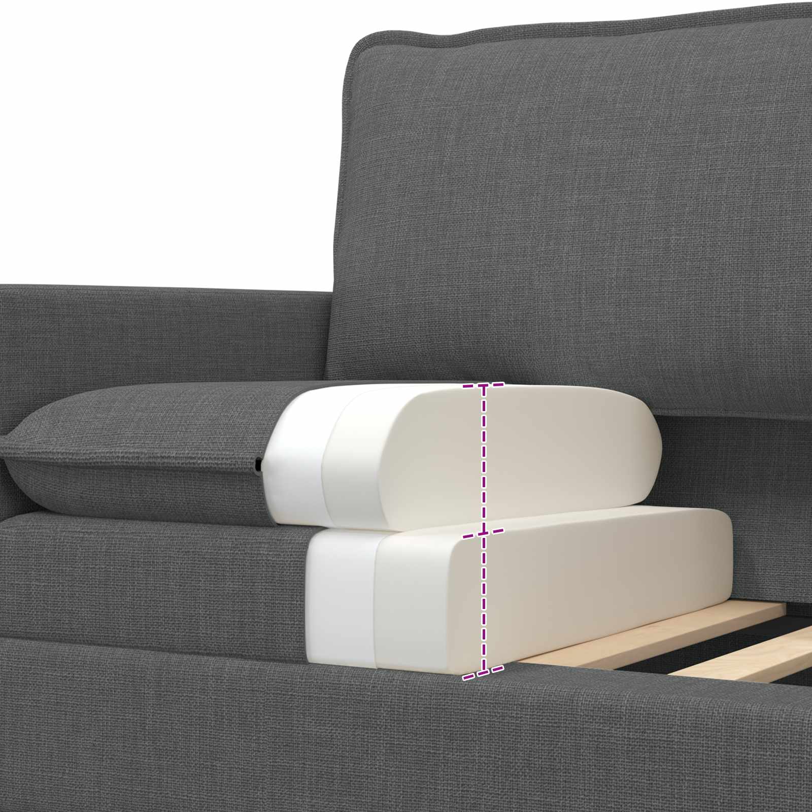 Ensemble de Canapés 2 pc Gris foncé Tissu