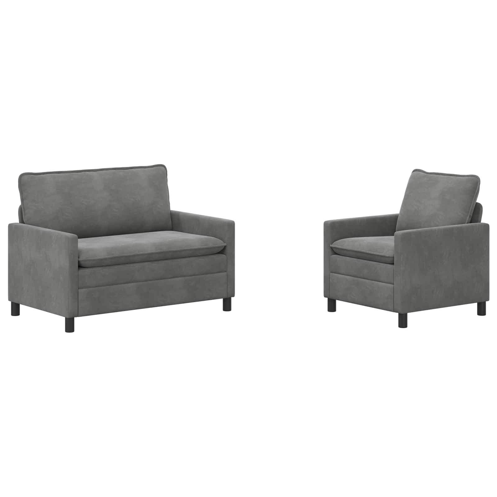 Ensemble de Canapés 2 pcs Gris foncé Velours - XIOS