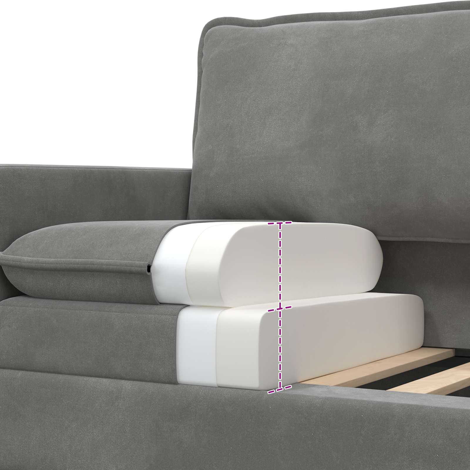 Ensemble de Canapés 2 pcs Gris foncé Velours - XIOS