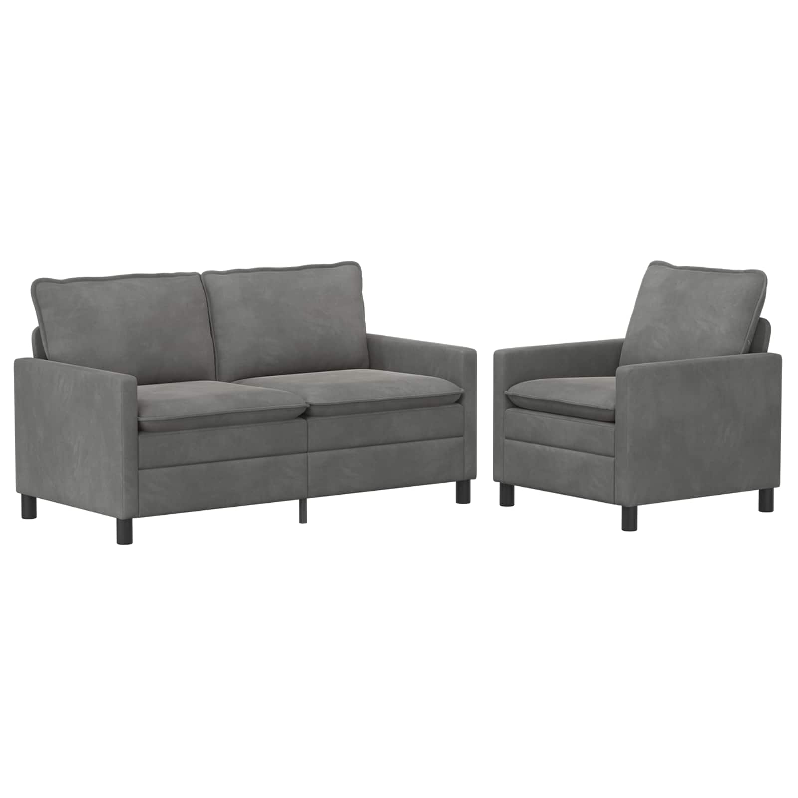 Ensemble de Canapés 2 pcs Gris foncé Velours - XIOS
