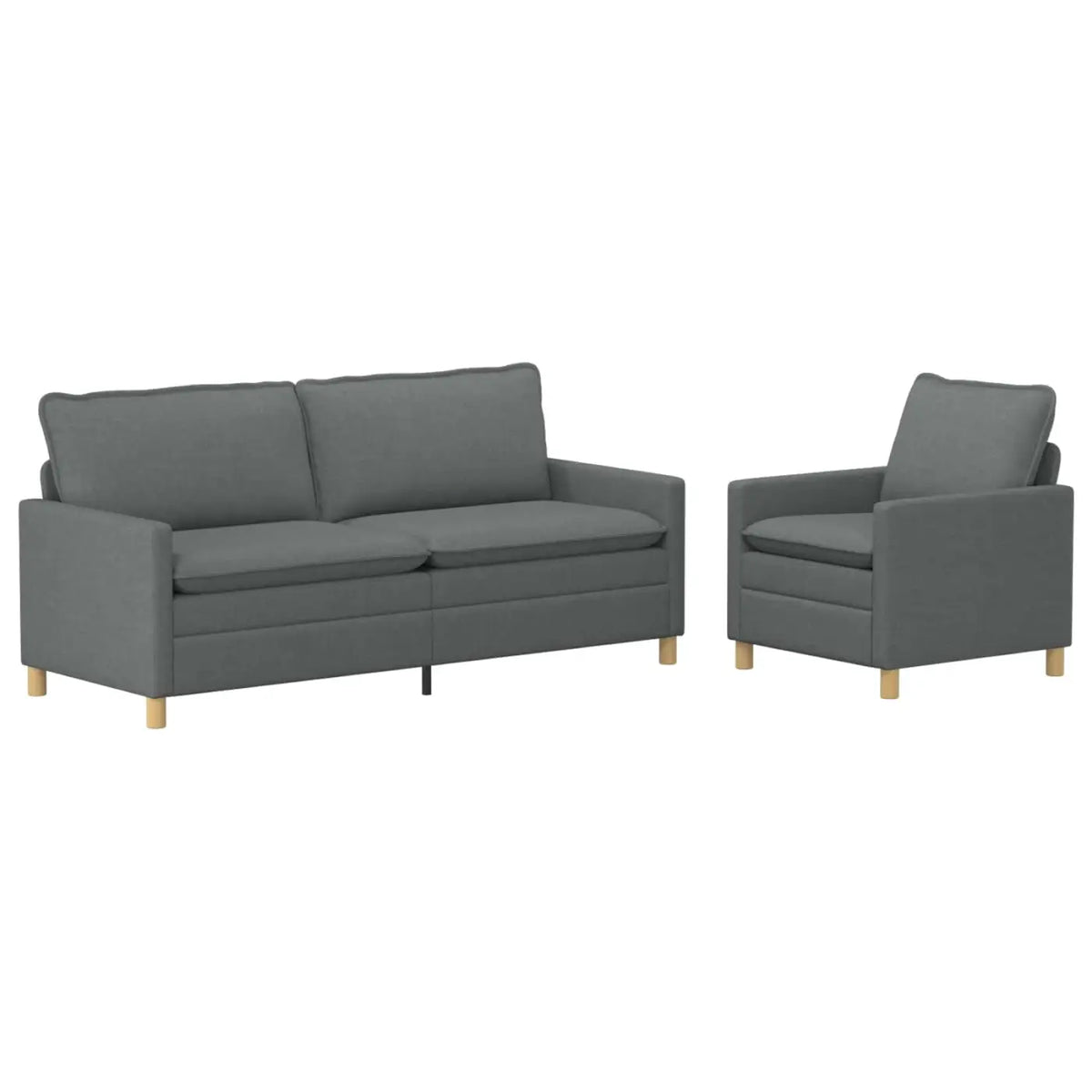 Ensemble de Canapés 2 pc Gris foncé Tissu - XIOS