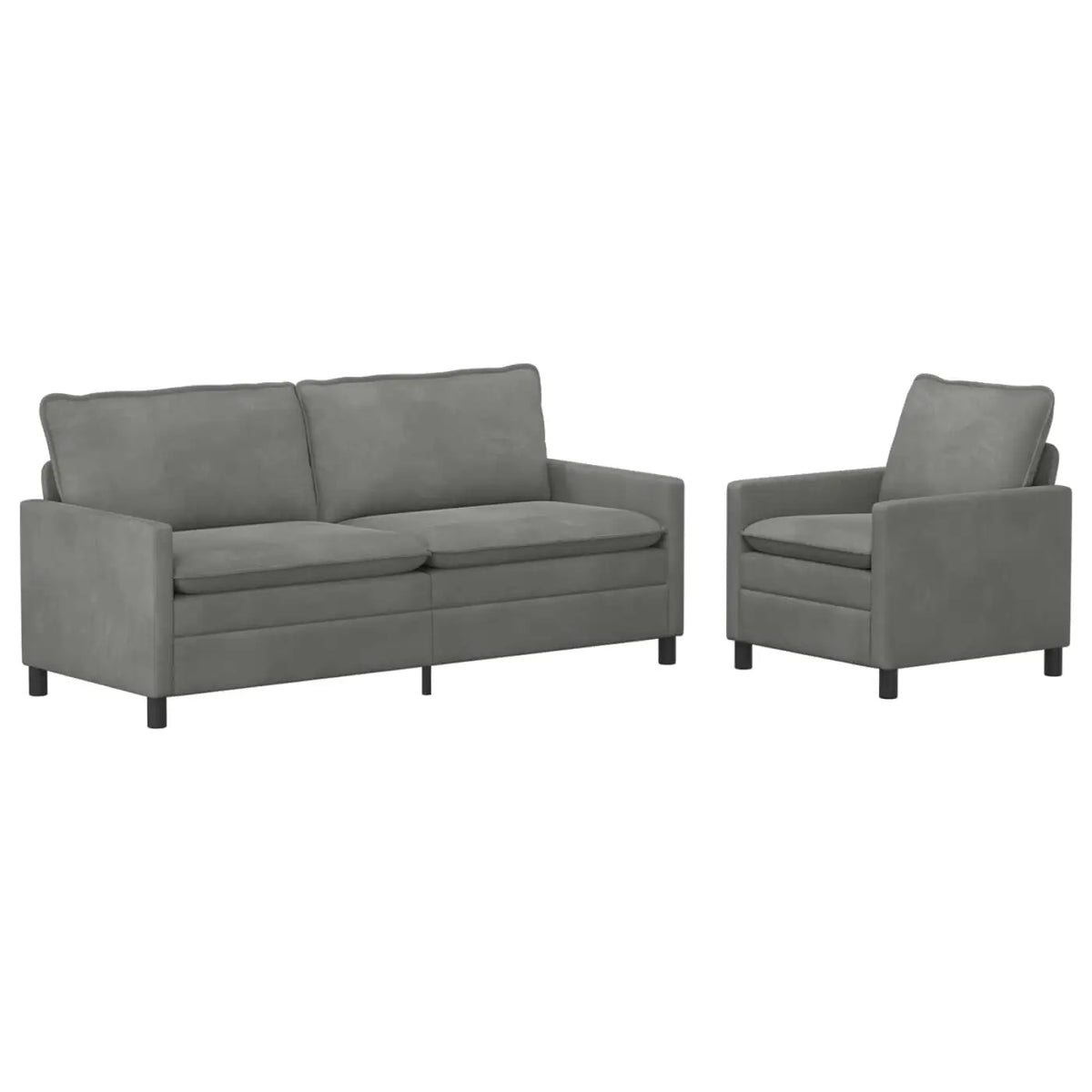 Ensemble de Canapés 2 pc Gris foncé Velours - XIOS