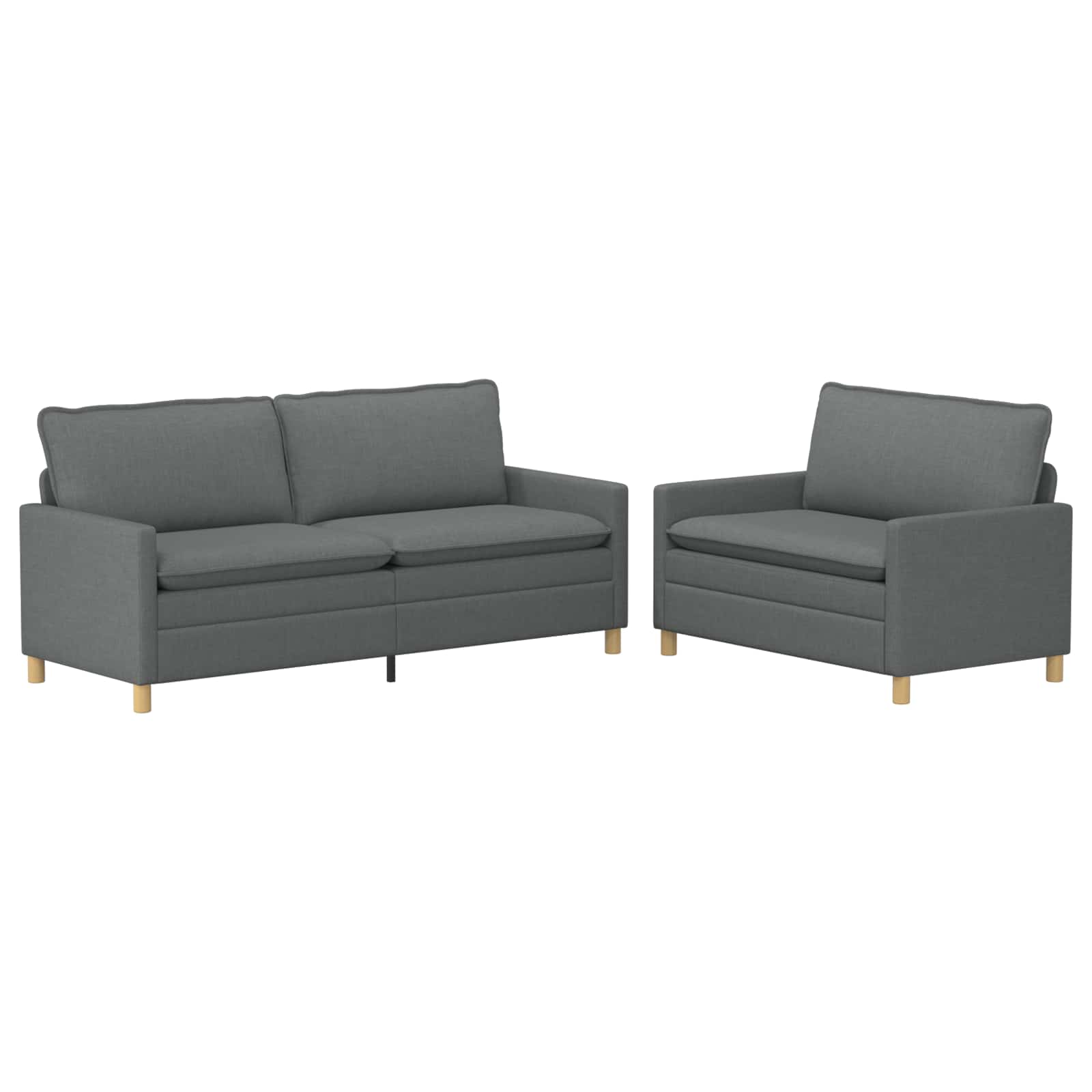 Ensemble de Canapés 2 pc Gris foncé Tissu