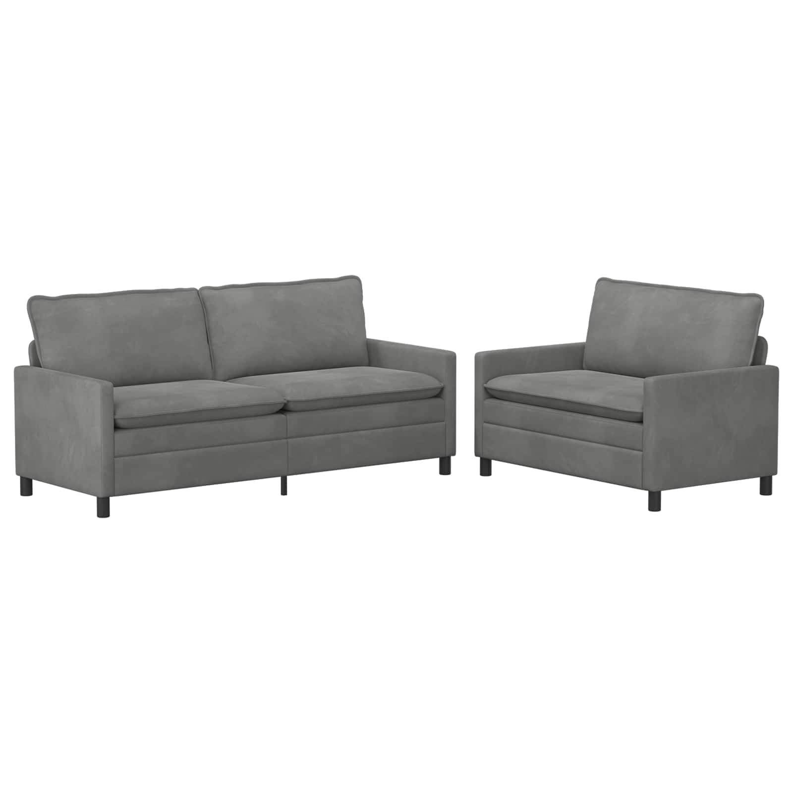 Ensemble de Canapés 2 pc Gris foncé Velours