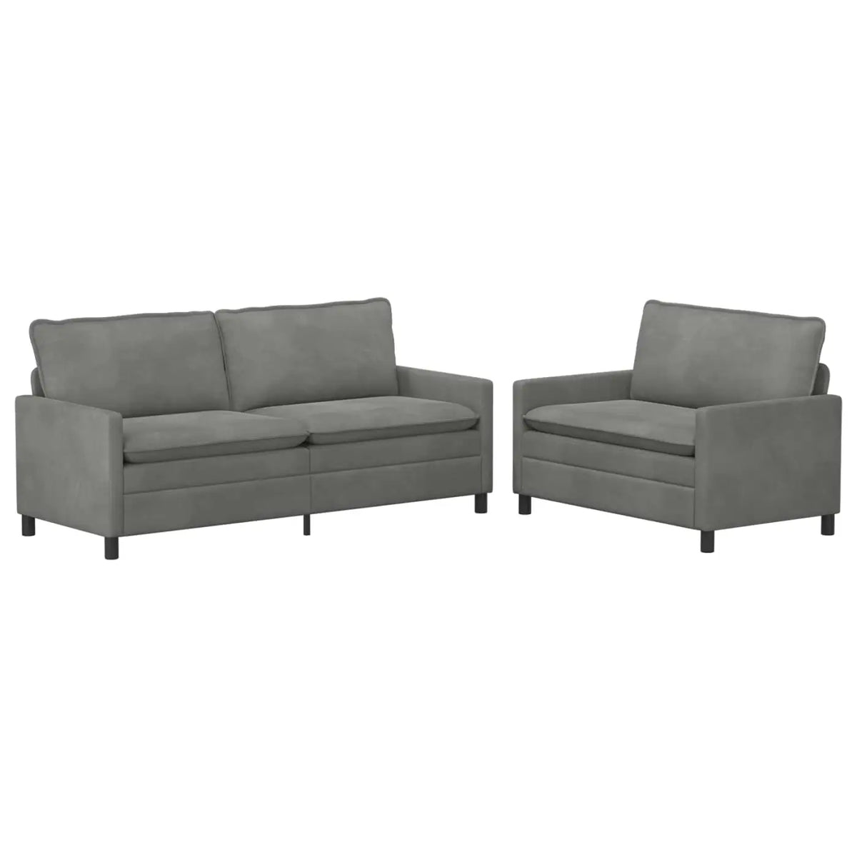 Ensemble de Canapés 2 pc Gris foncé Velours - XIOS